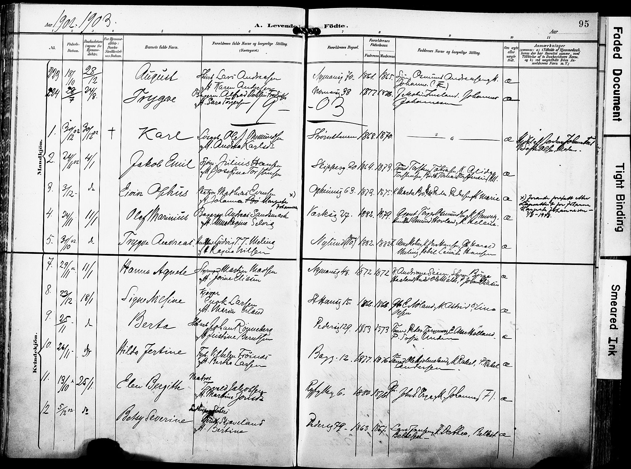 St. Johannes sokneprestkontor, AV/SAST-A-101814/001/30/30BA/L0007: Parish register (official) no. A 7, 1900-1910, p. 95