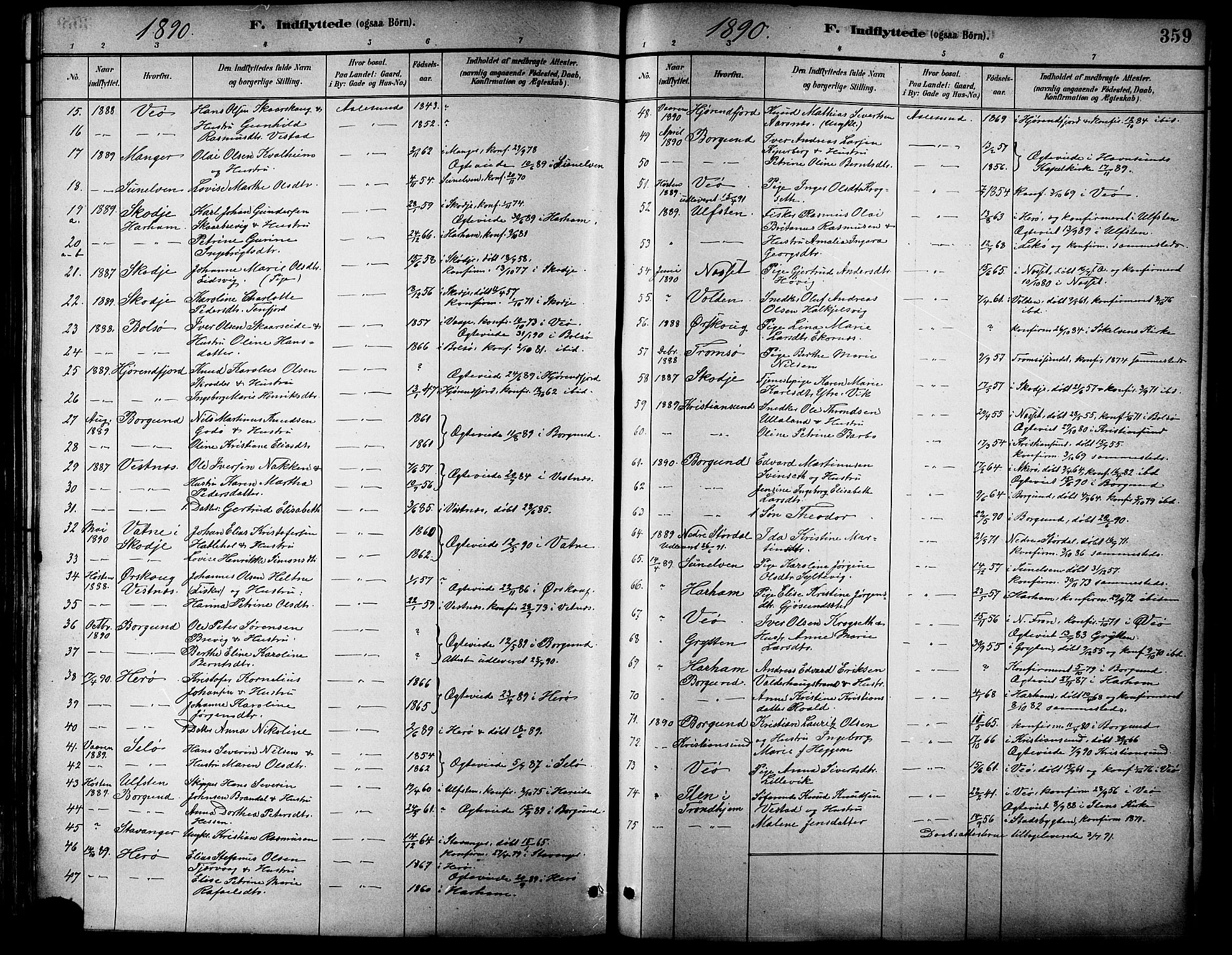 Ministerialprotokoller, klokkerbøker og fødselsregistre - Møre og Romsdal, AV/SAT-A-1454/529/L0455: Parish register (official) no. 529A05, 1885-1893, p. 359