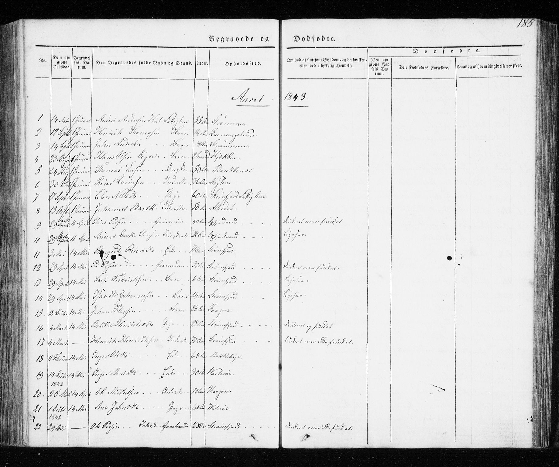 Skjervøy sokneprestkontor, SATØ/S-1300/H/Ha/Haa/L0005kirke: Parish register (official) no. 5, 1838-1847, p. 185