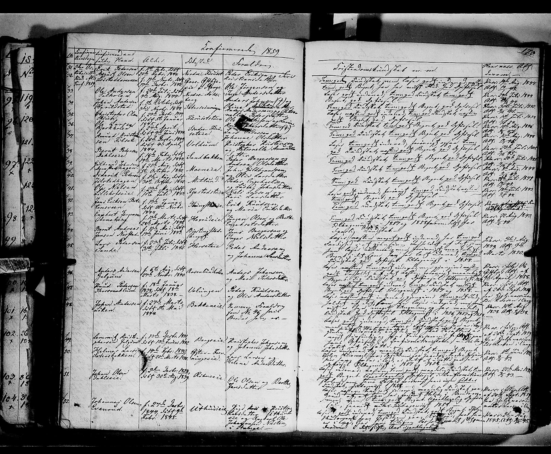 Romedal prestekontor, SAH/PREST-004/K/L0004: Parish register (official) no. 4, 1847-1861, p. 173