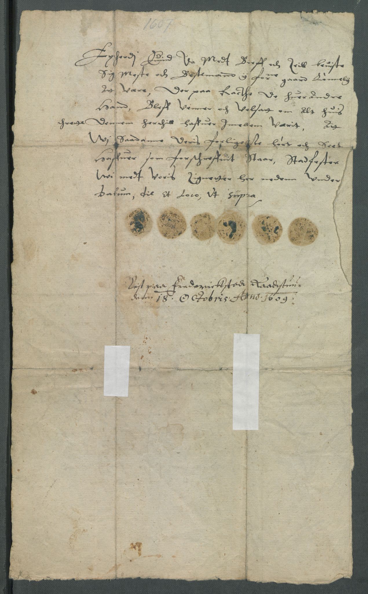 Riksarkivets diplomsamling, AV/RA-EA-5965/F02/L0116: Dokumenter, 1607, p. 23