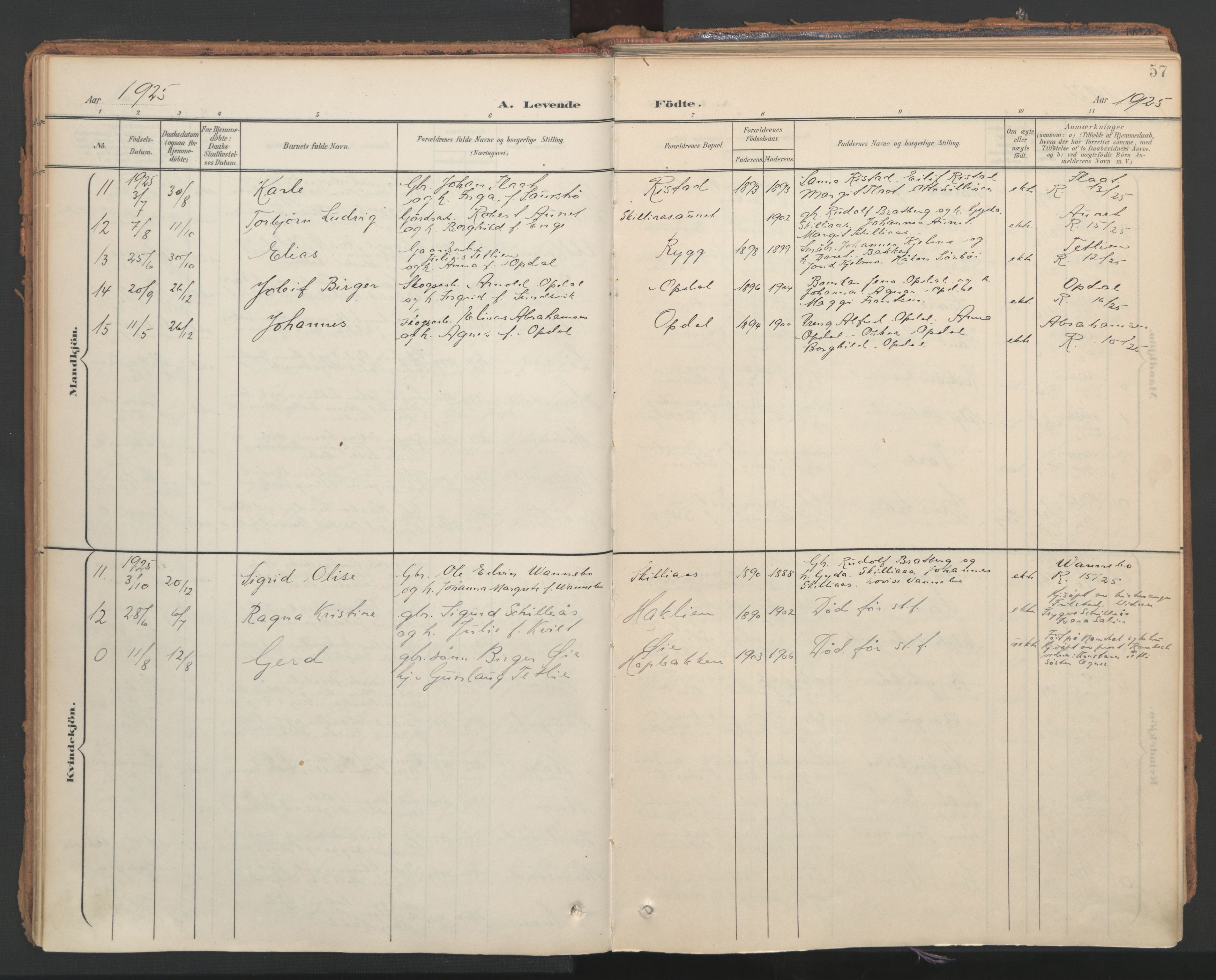 Ministerialprotokoller, klokkerbøker og fødselsregistre - Nord-Trøndelag, AV/SAT-A-1458/766/L0564: Parish register (official) no. 767A02, 1900-1932, p. 57