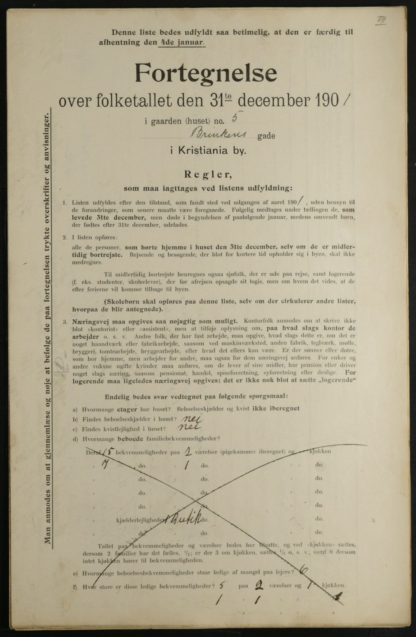 OBA, Municipal Census 1901 for Kristiania, 1901, p. 1451