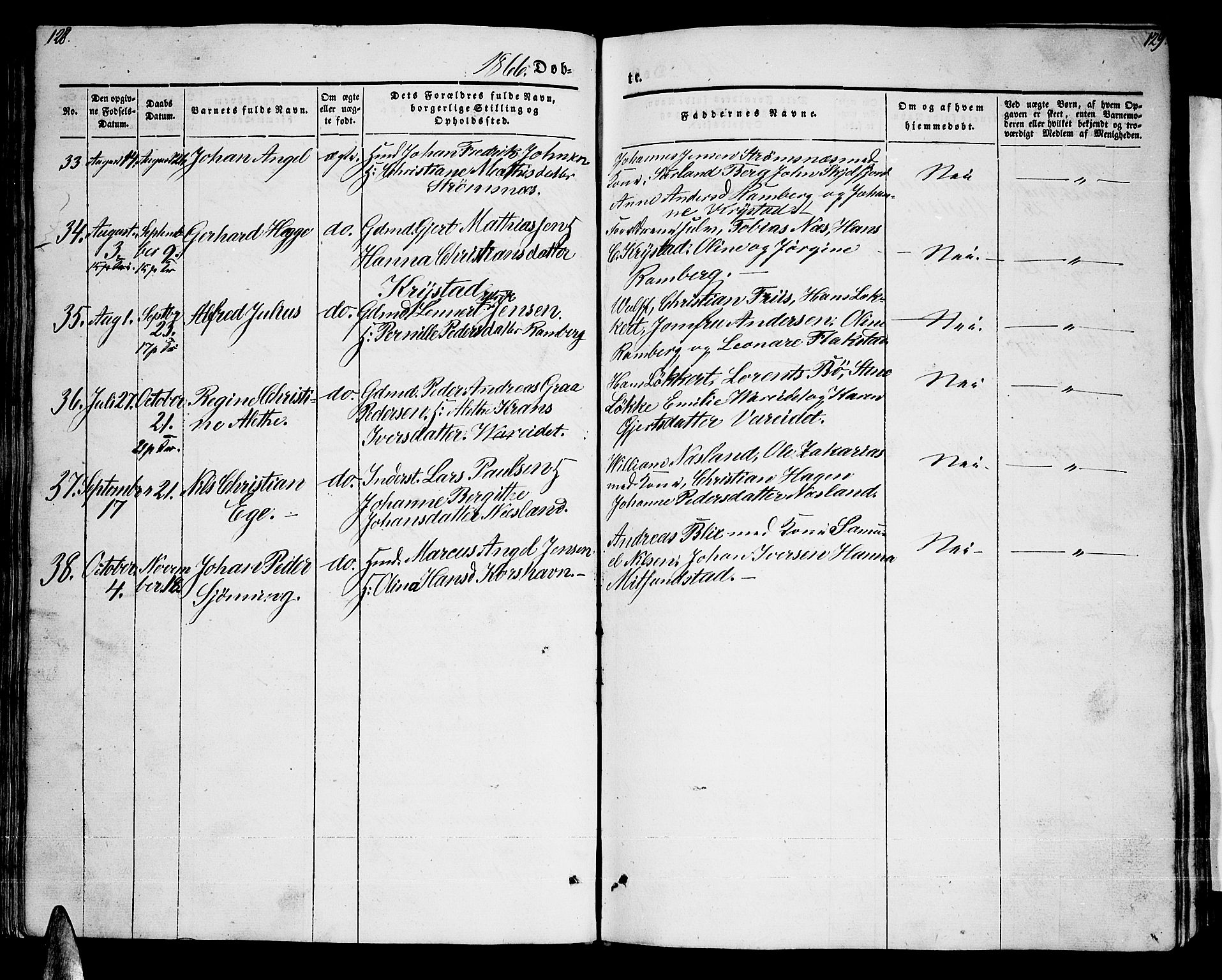 Ministerialprotokoller, klokkerbøker og fødselsregistre - Nordland, AV/SAT-A-1459/885/L1212: Parish register (copy) no. 885C01, 1847-1873, p. 128-129