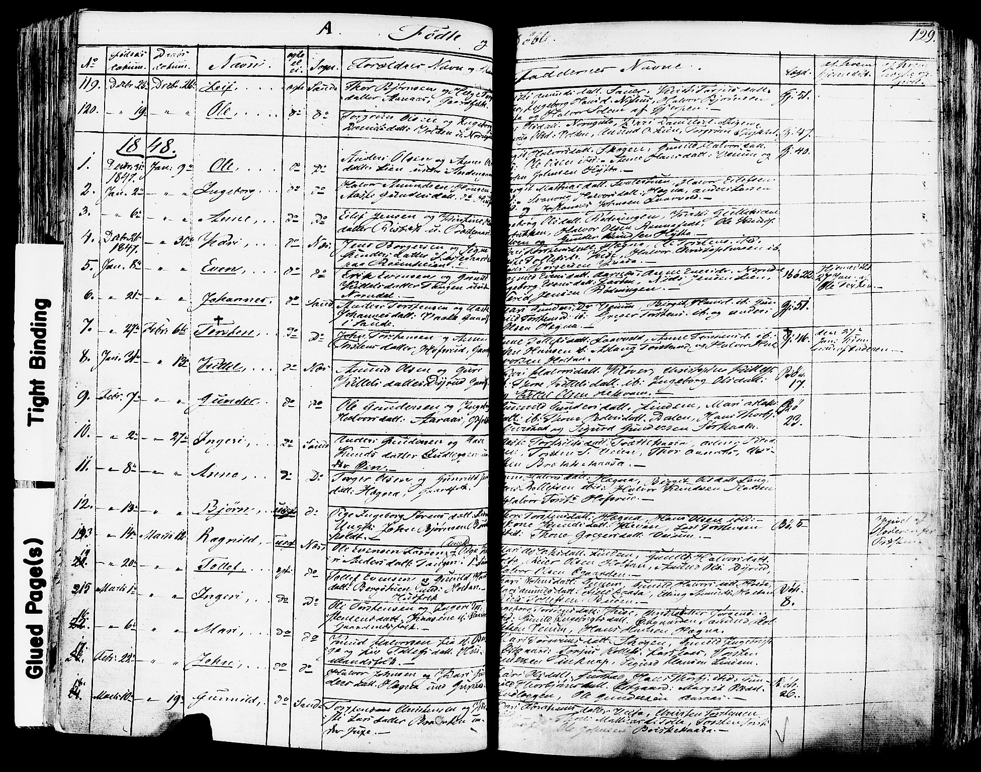 Sauherad kirkebøker, SAKO/A-298/F/Fa/L0006: Parish register (official) no. I 6, 1827-1850, p. 129