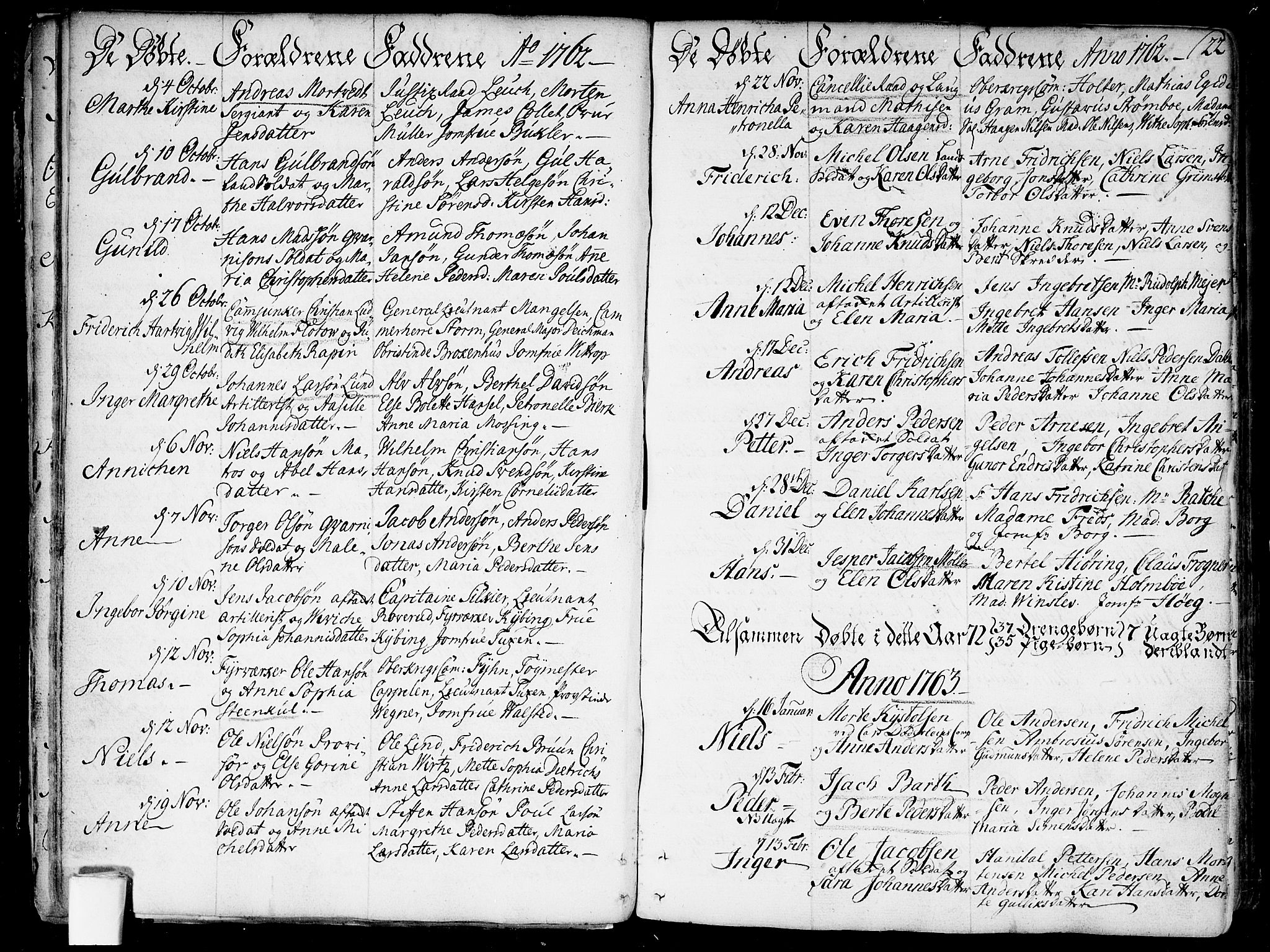 Garnisonsmenigheten Kirkebøker, AV/SAO-A-10846/F/Fa/L0002: Parish register (official) no. 2, 1757-1776, p. 22
