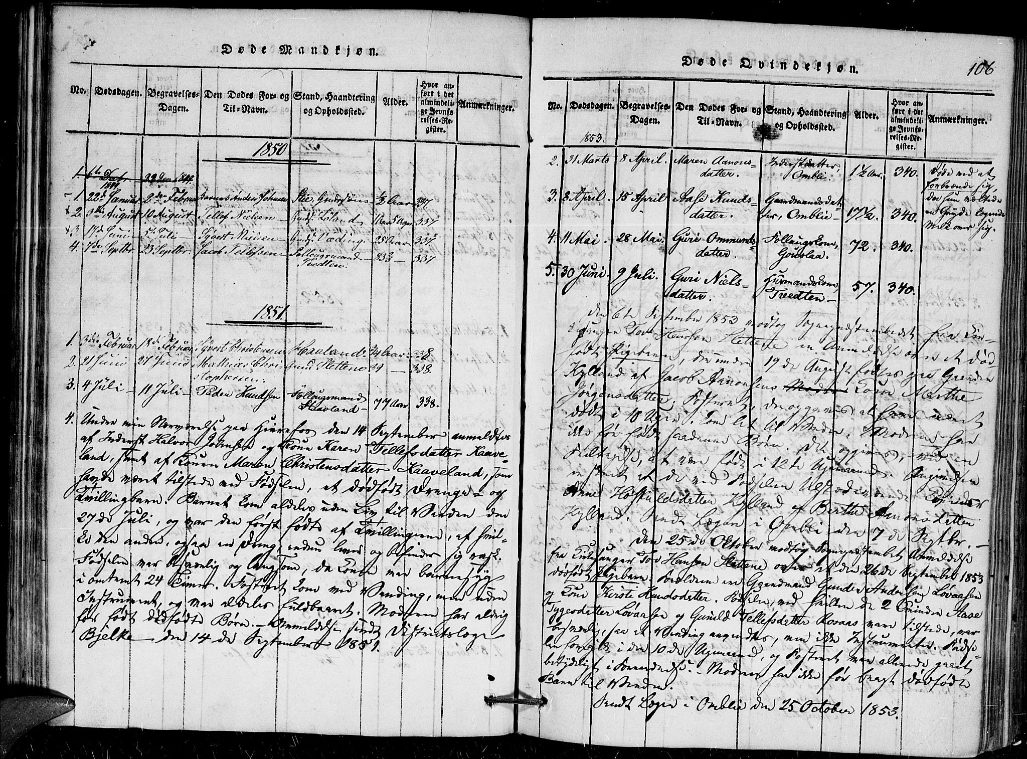 Herefoss sokneprestkontor, AV/SAK-1111-0019/F/Fa/Faa/L0001: Parish register (official) no. A 1, 1816-1860, p. 106