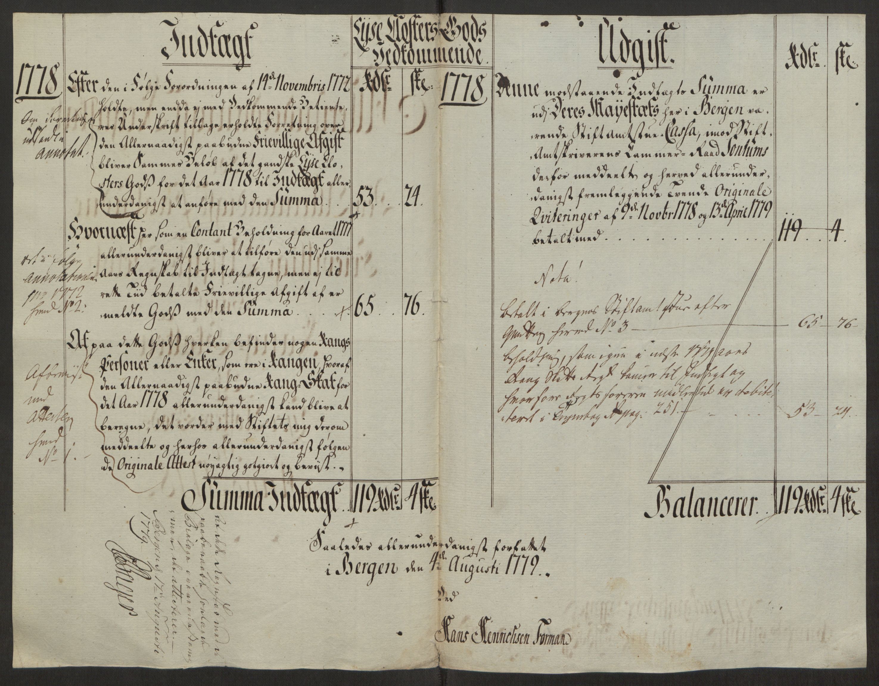 Rentekammeret inntil 1814, Reviderte regnskaper, Fogderegnskap, RA/EA-4092/R50/L3180: Ekstraskatten Lyse kloster, 1762-1783, p. 405