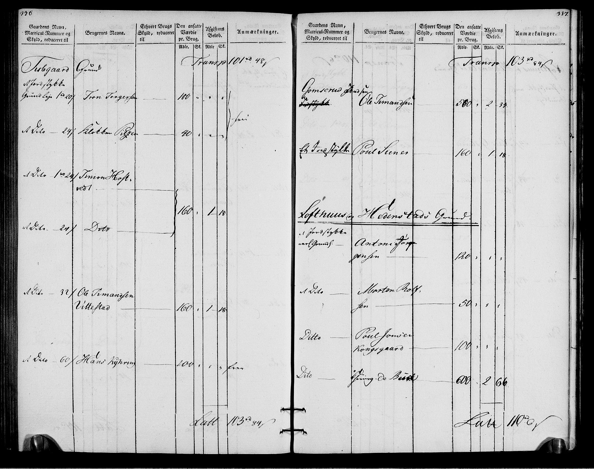 Rentekammeret inntil 1814, Realistisk ordnet avdeling, AV/RA-EA-4070/N/Ne/Nea/L0057a: Numedal og Sandsvær fogderi. Oppebørselsregister for fogderiets landdistrikter, 1803-1804, p. 172