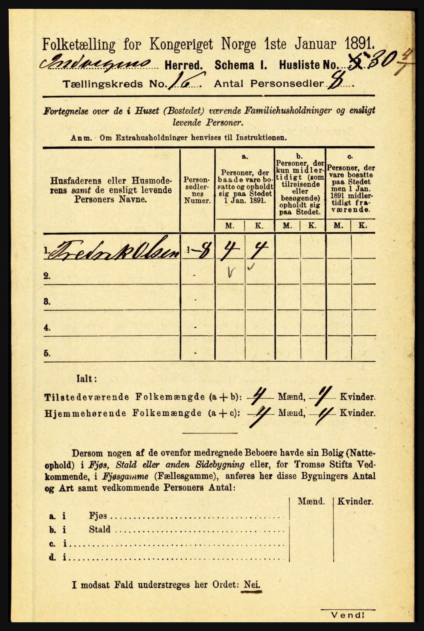 RA, 1891 census for 1447 Innvik, 1891, p. 3406