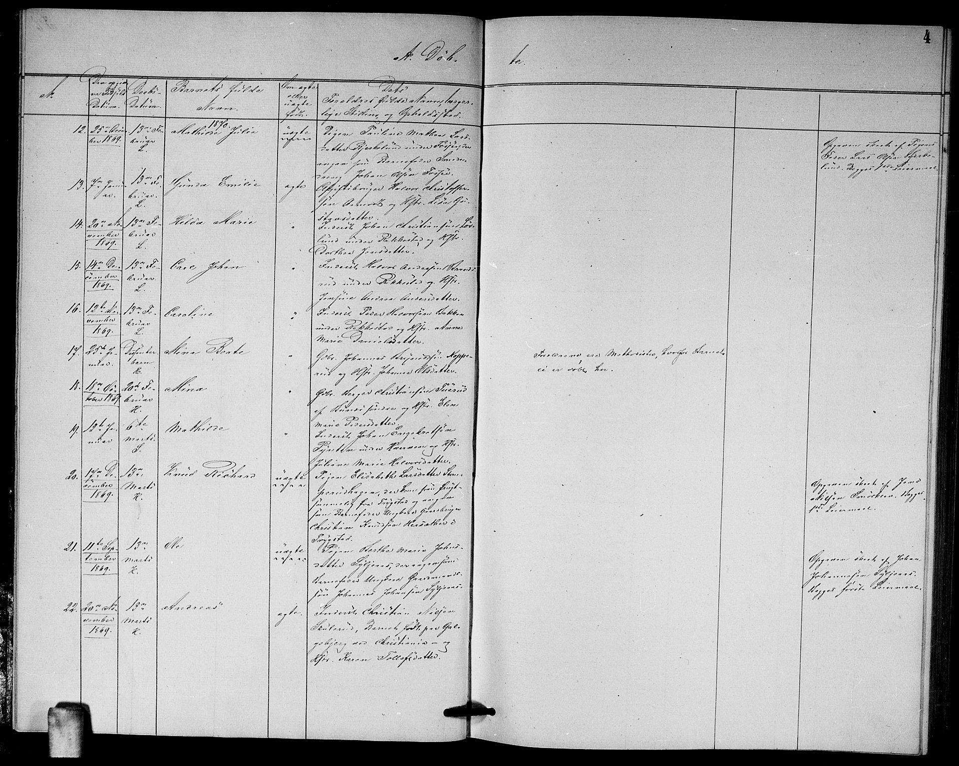 Høland prestekontor Kirkebøker, AV/SAO-A-10346a/G/Ga/L0006: Parish register (copy) no. I 6, 1869-1879, p. 4