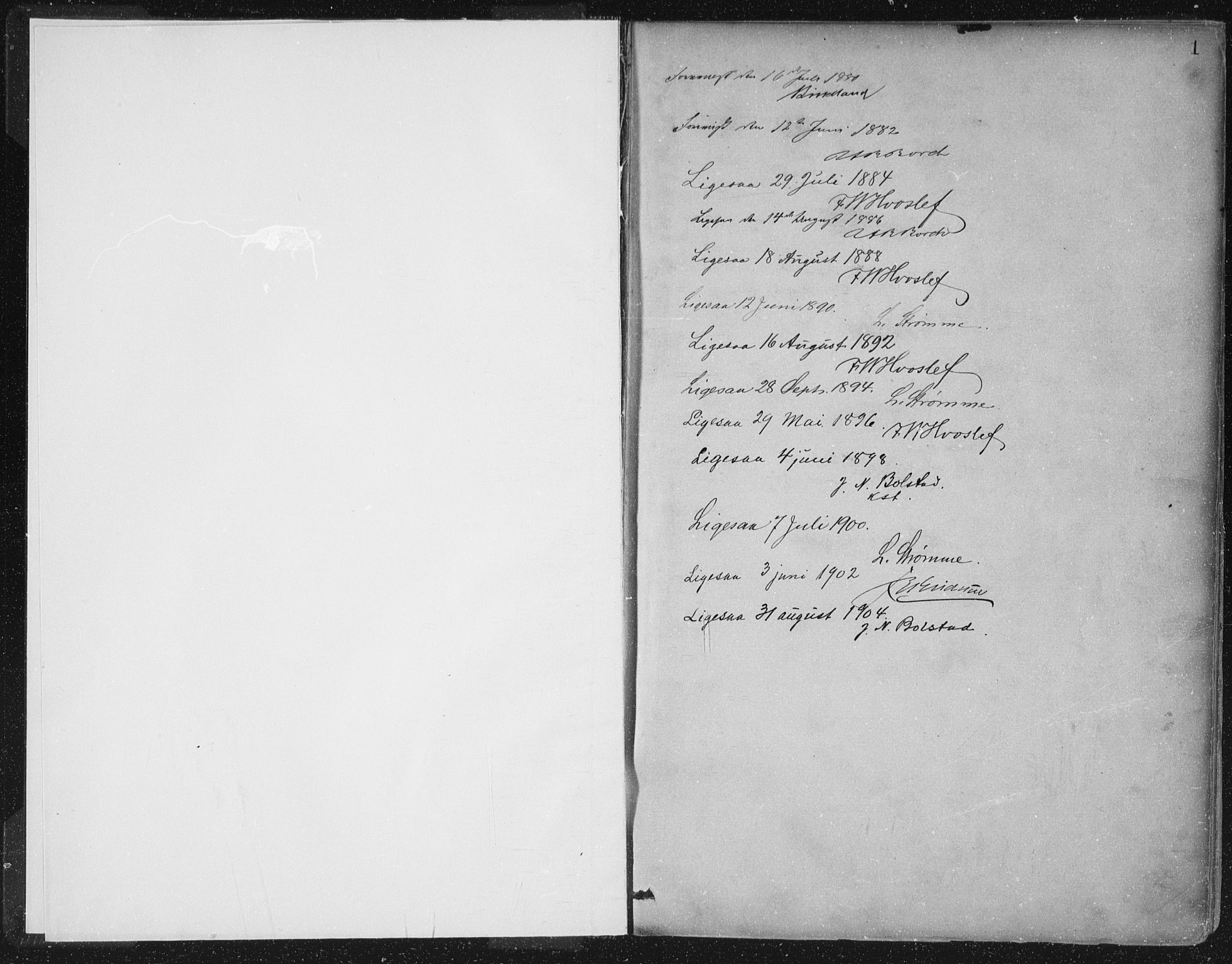 Innvik sokneprestembete, SAB/A-80501: Parish register (official) no. B  1, 1879-1902, p. 1