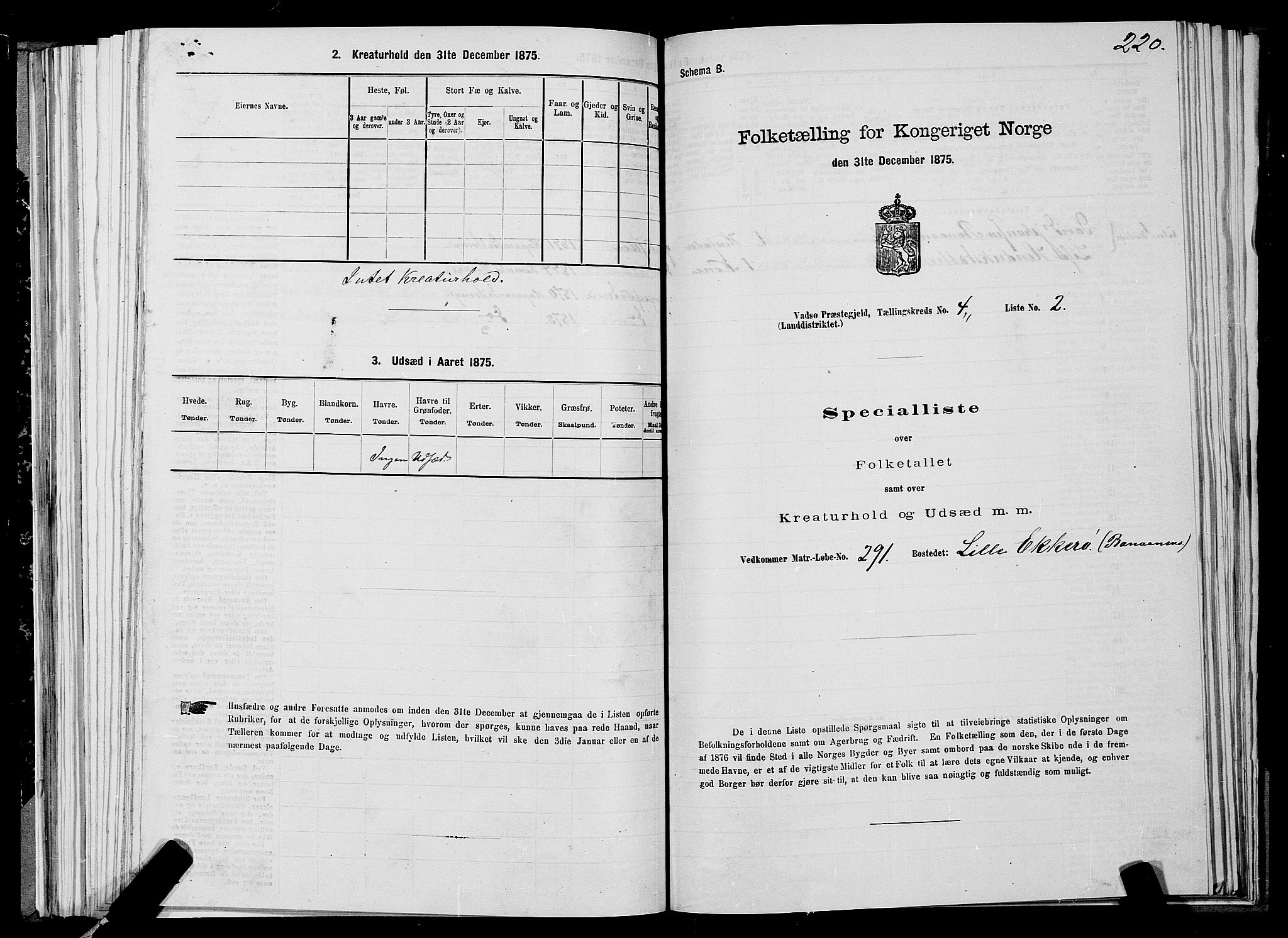 SATØ, 1875 census for 2029L Vadsø/Vadsø, 1875, p. 1220