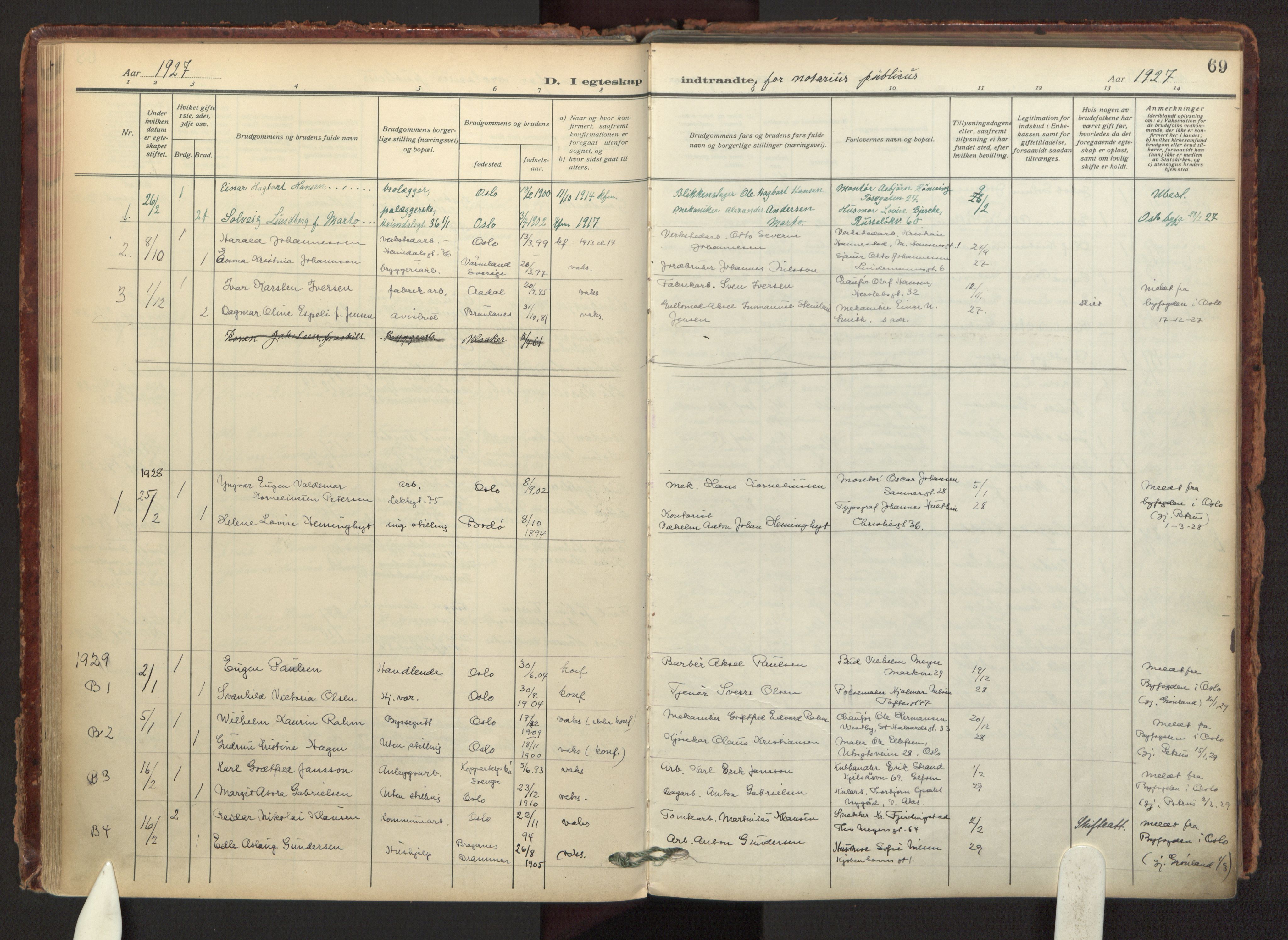 Tøyen prestekontor Kirkebøker, AV/SAO-A-10167a/F/Fa/L0003: Parish register (official) no. I 3, 1917-1933, p. 69