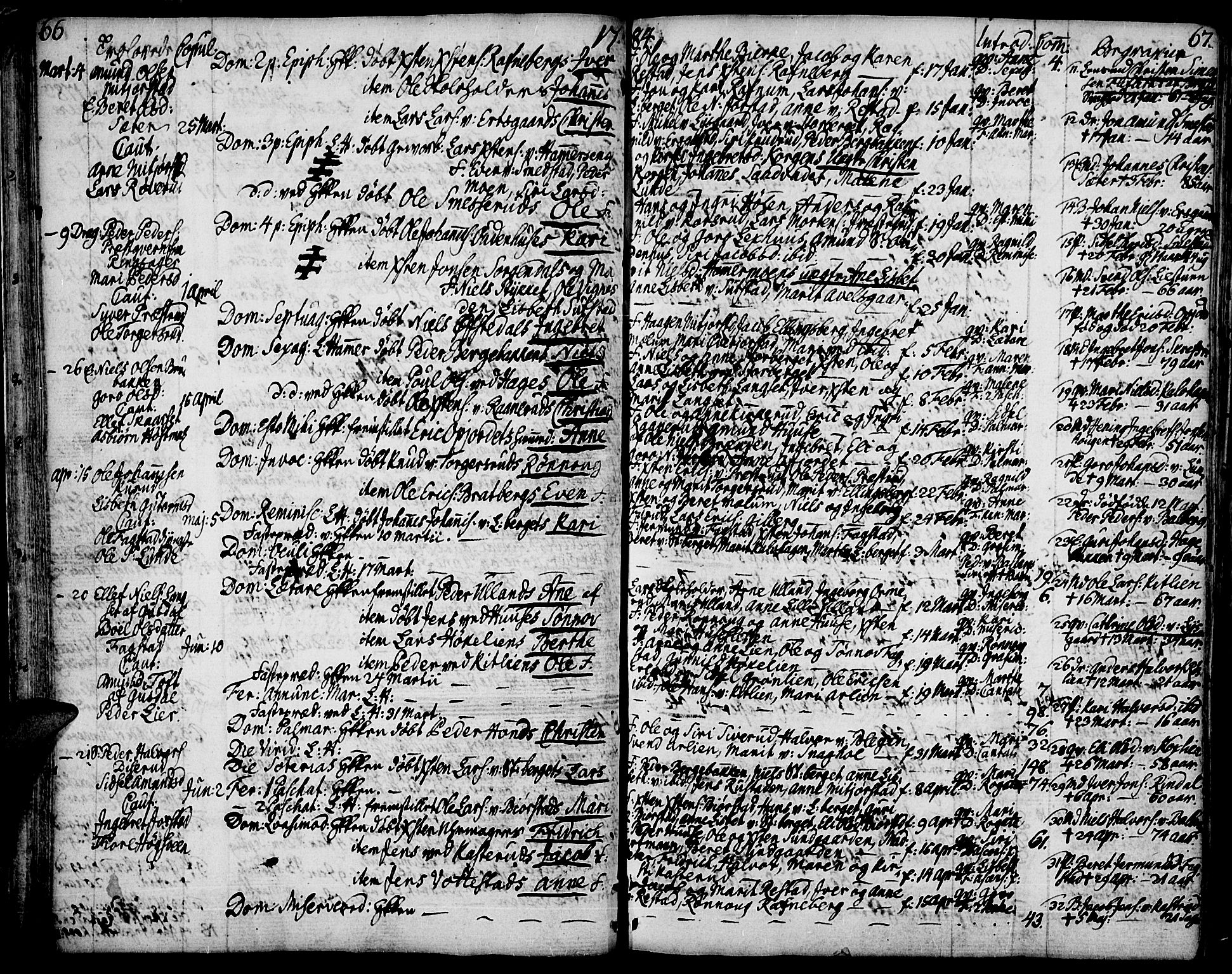 Fåberg prestekontor, SAH/PREST-086/H/Ha/Haa/L0002: Parish register (official) no. 2, 1775-1818, p. 66-67