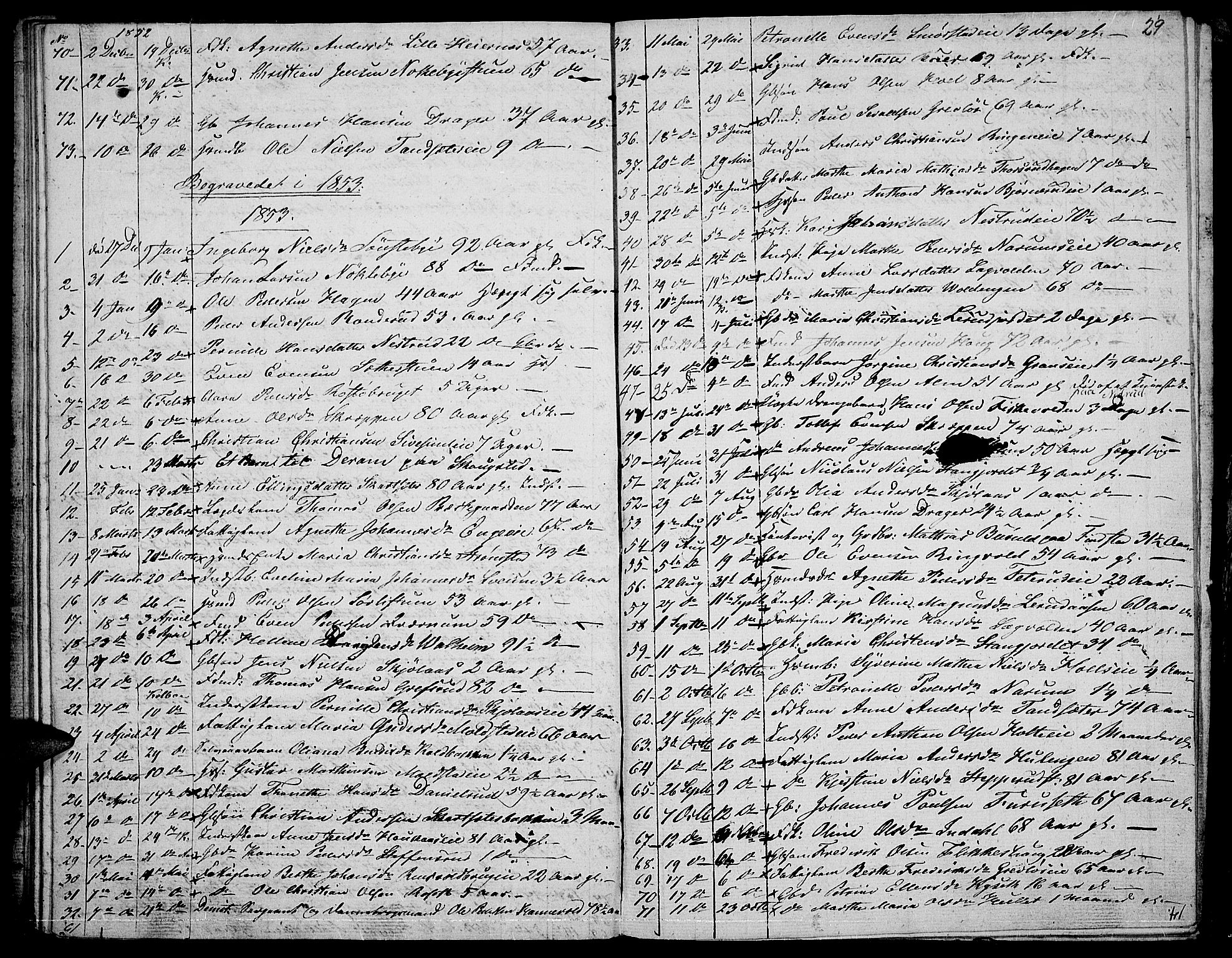 Vestre Toten prestekontor, SAH/PREST-108/H/Ha/Hab/L0004: Parish register (copy) no. 4, 1851-1853, p. 29