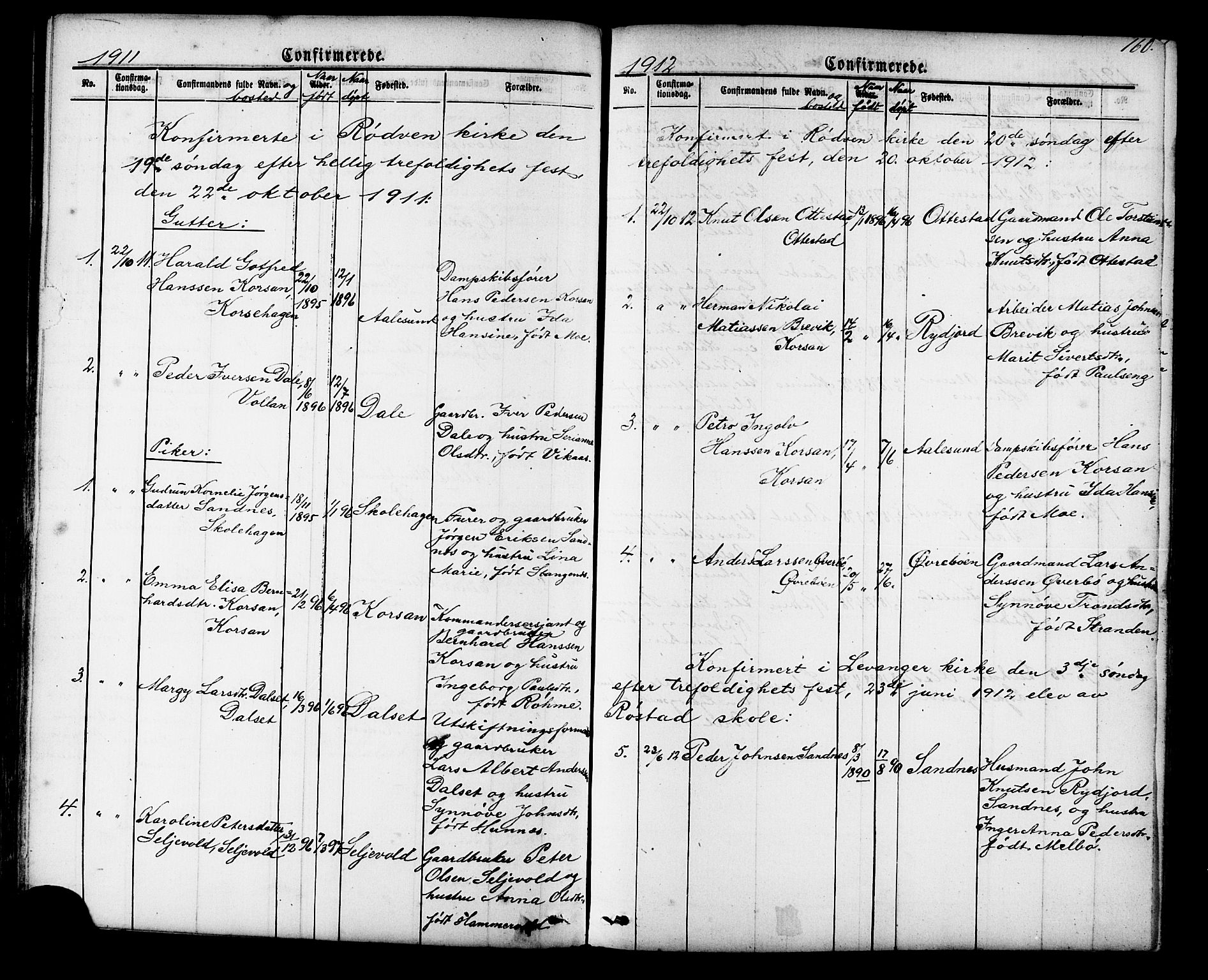Ministerialprotokoller, klokkerbøker og fødselsregistre - Møre og Romsdal, SAT/A-1454/548/L0614: Parish register (copy) no. 548C02, 1867-1917, p. 160