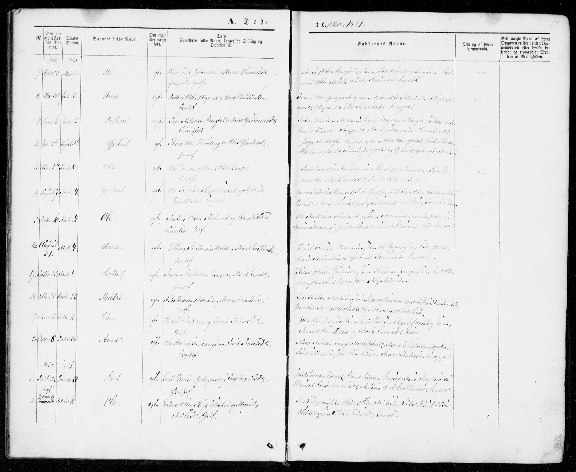 Ministerialprotokoller, klokkerbøker og fødselsregistre - Møre og Romsdal, AV/SAT-A-1454/554/L0643: Parish register (official) no. 554A01, 1846-1879, p. 19