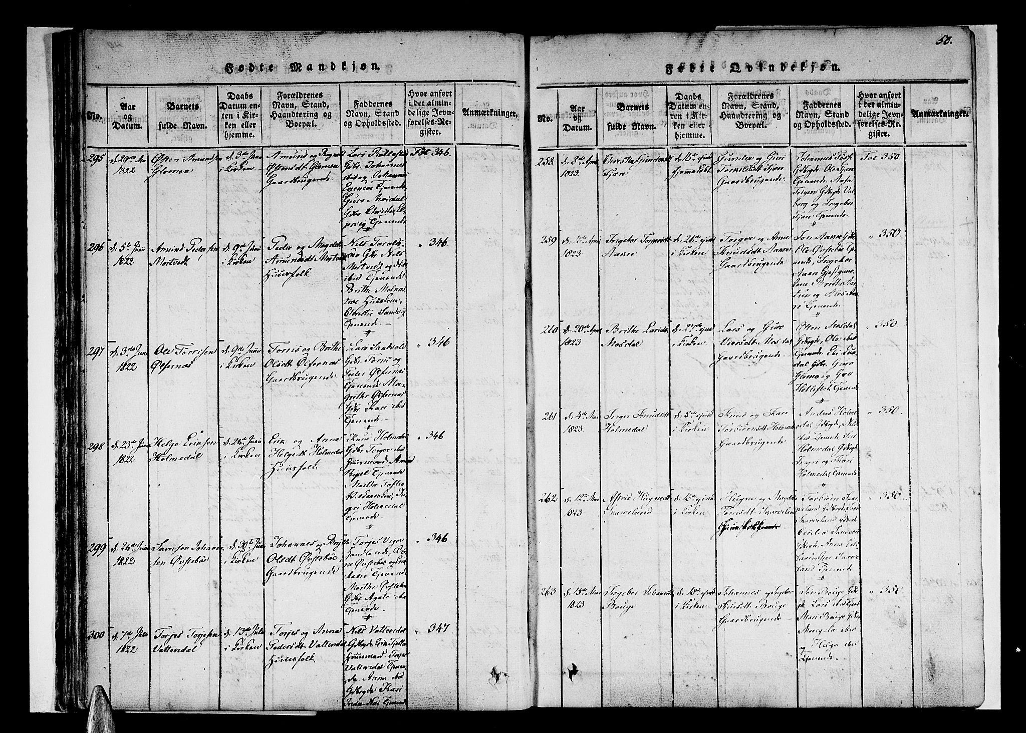 Skånevik sokneprestembete, AV/SAB-A-77801/H/Haa: Parish register (official) no. A 3, 1815-1828, p. 50