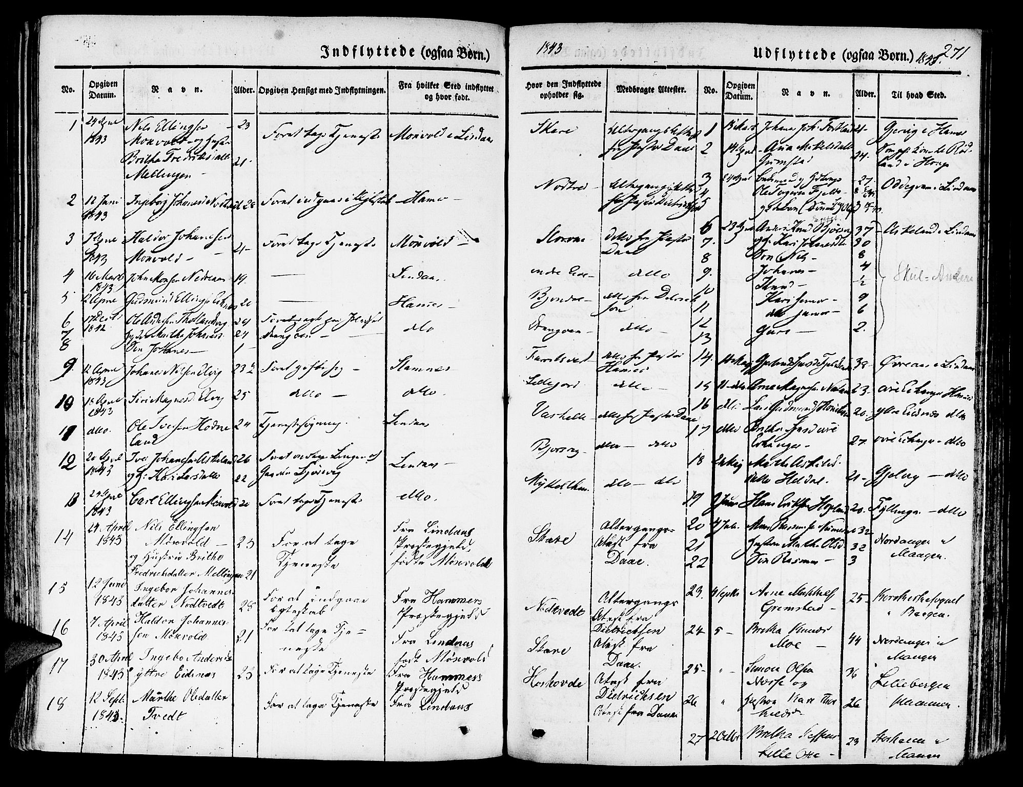 Hosanger sokneprestembete, SAB/A-75801/H/Haa: Parish register (official) no. A 7, 1835-1848, p. 271