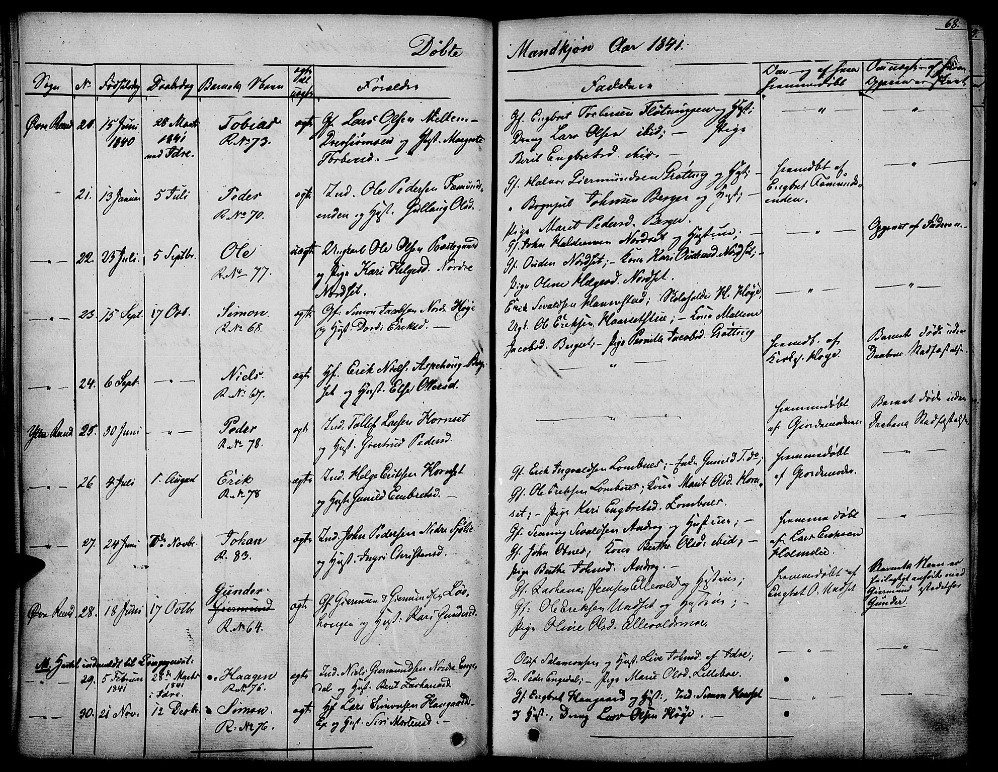 Rendalen prestekontor, AV/SAH-PREST-054/H/Ha/Haa/L0004: Parish register (official) no. 4, 1829-1852, p. 68