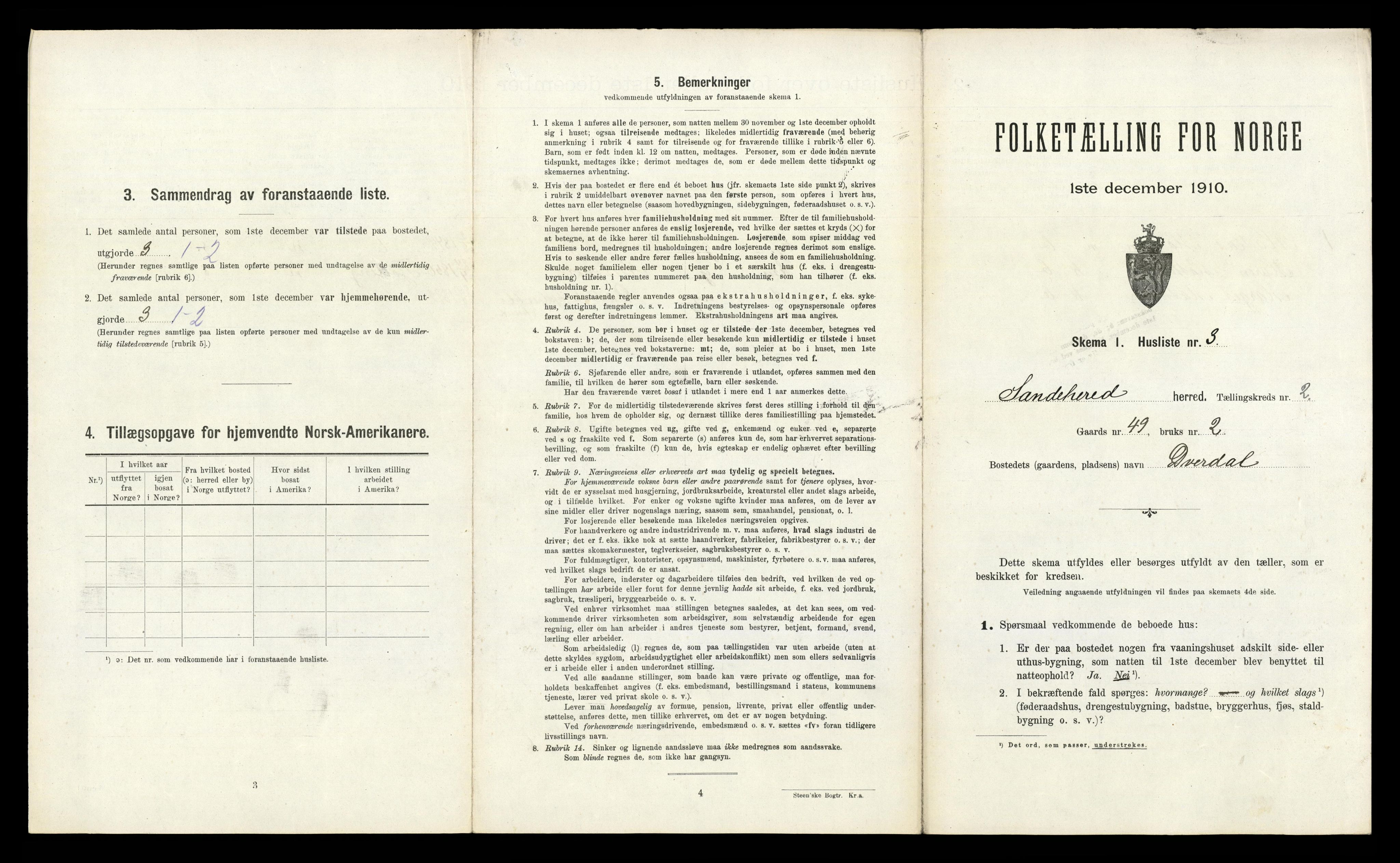 RA, 1910 census for Sandeherred, 1910, p. 387