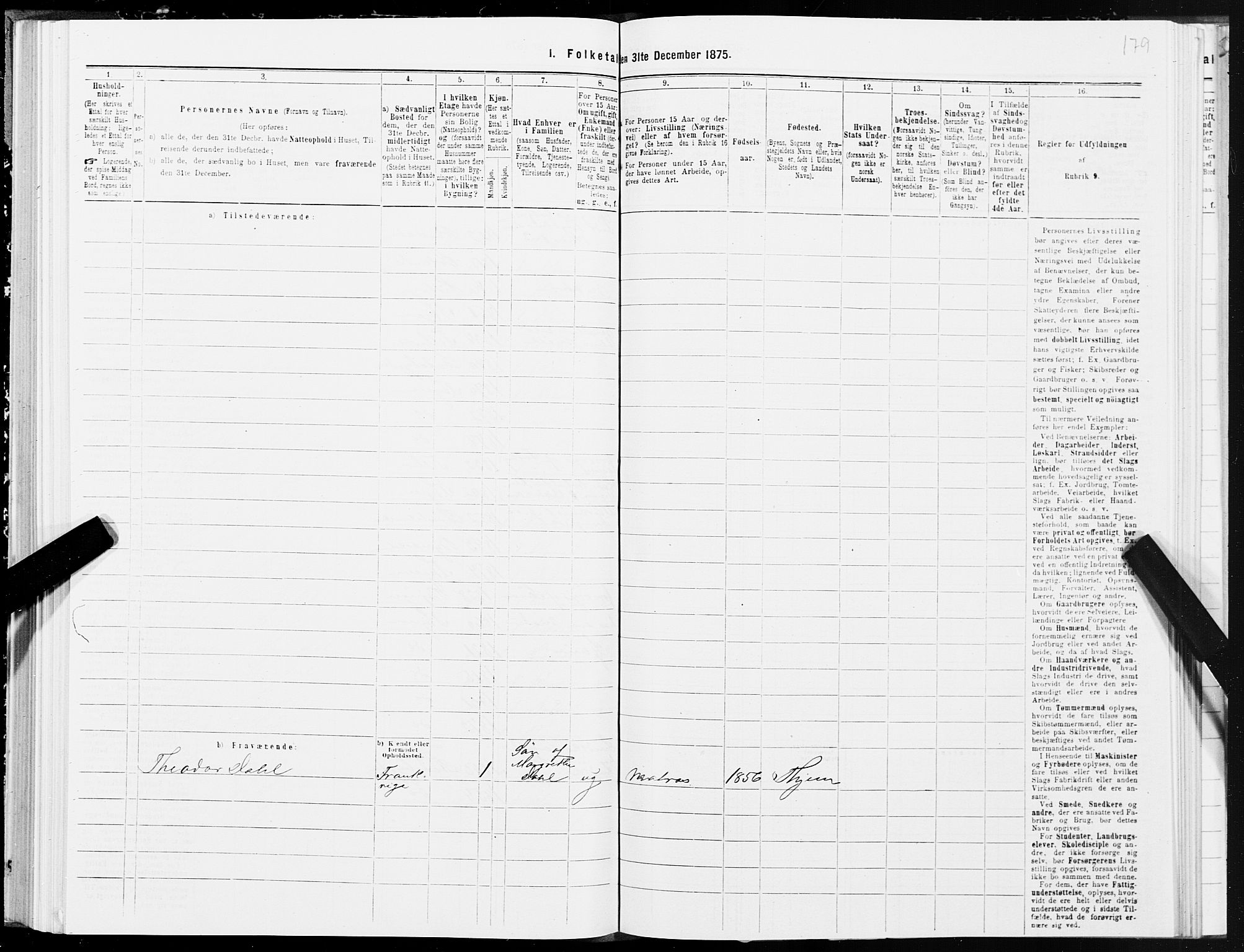 SAT, 1875 census for 1601 Trondheim, 1875, p. 7179