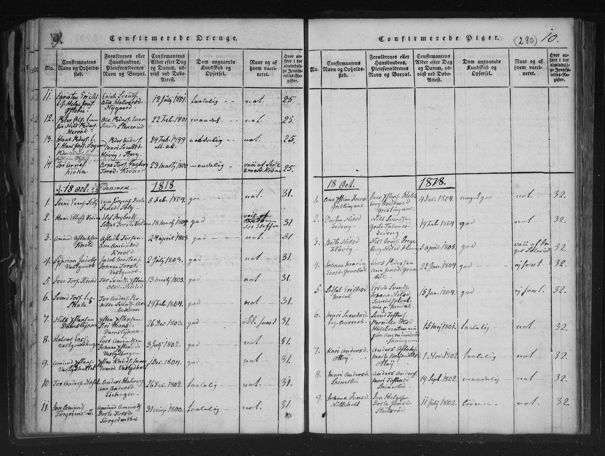 Aremark prestekontor Kirkebøker, SAO/A-10899/F/Fc/L0001: Parish register (official) no. III 1, 1814-1834, p. 9-10