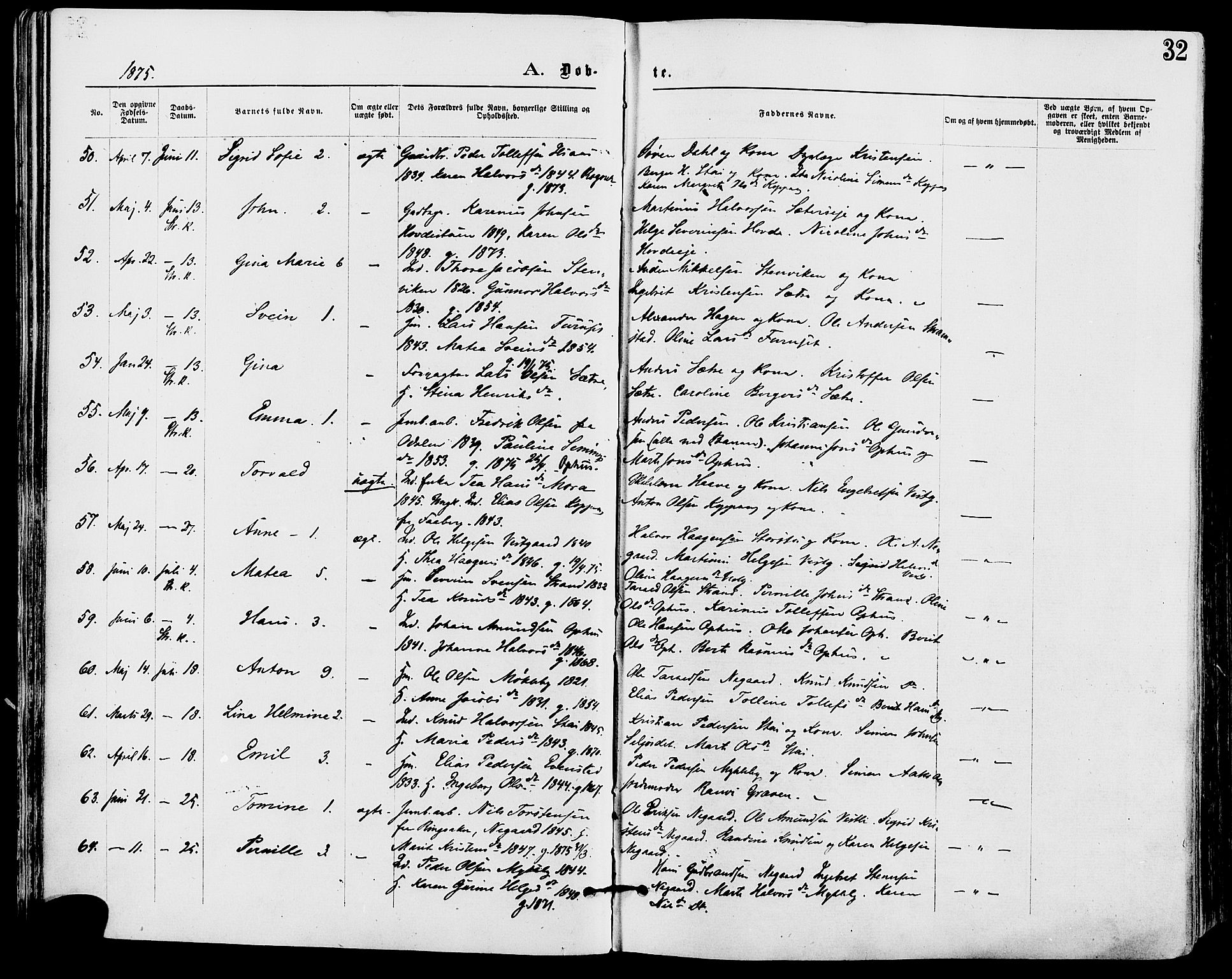 Stor-Elvdal prestekontor, AV/SAH-PREST-052/H/Ha/Haa/L0001: Parish register (official) no. 1, 1871-1882, p. 32