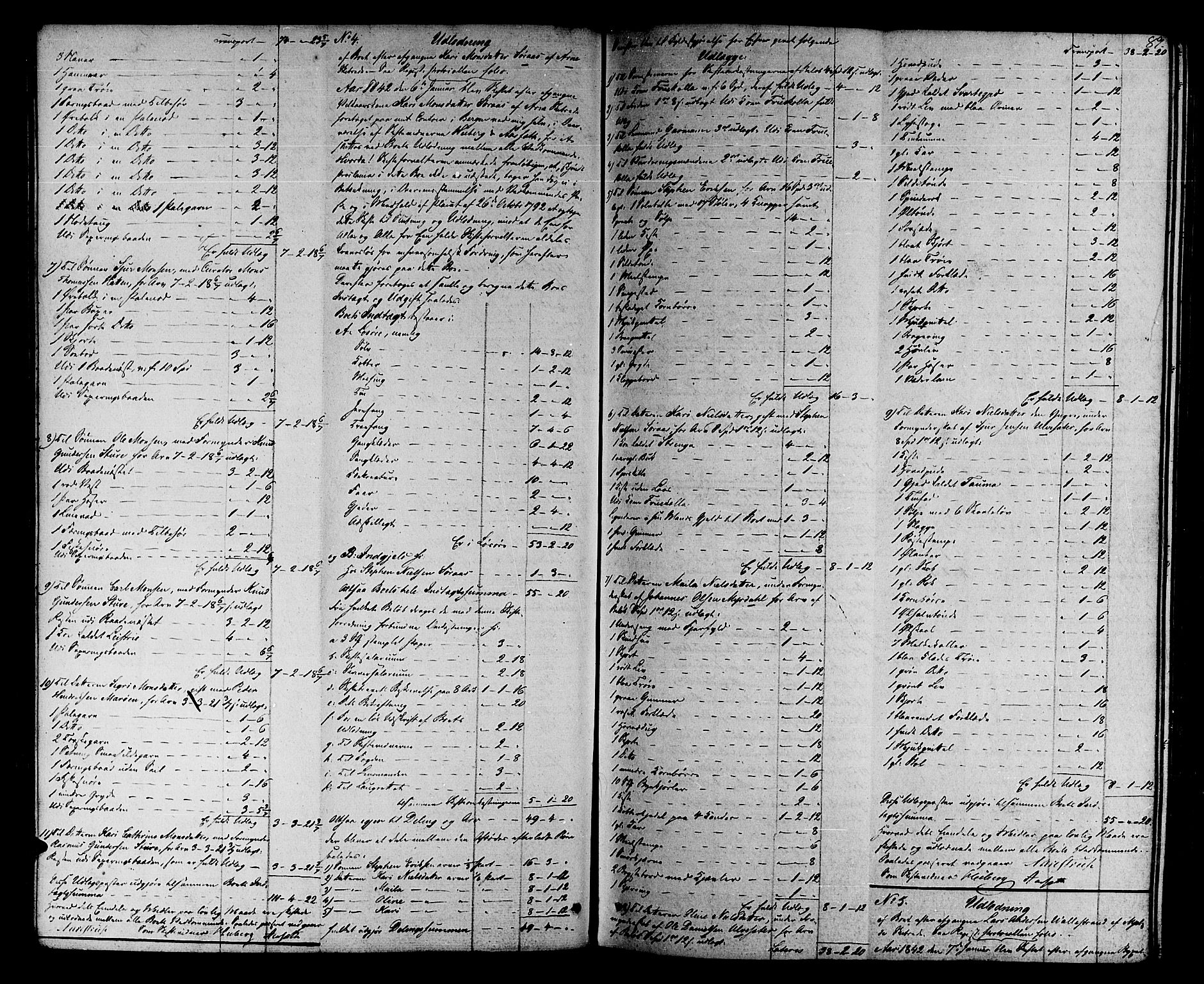 Nordhordland sorenskrivar, AV/SAB-A-2901/1/H/Hd/Hda/L0001a: Skifteutlodningsprotokollar, 1841-1845, p. 88b-89a