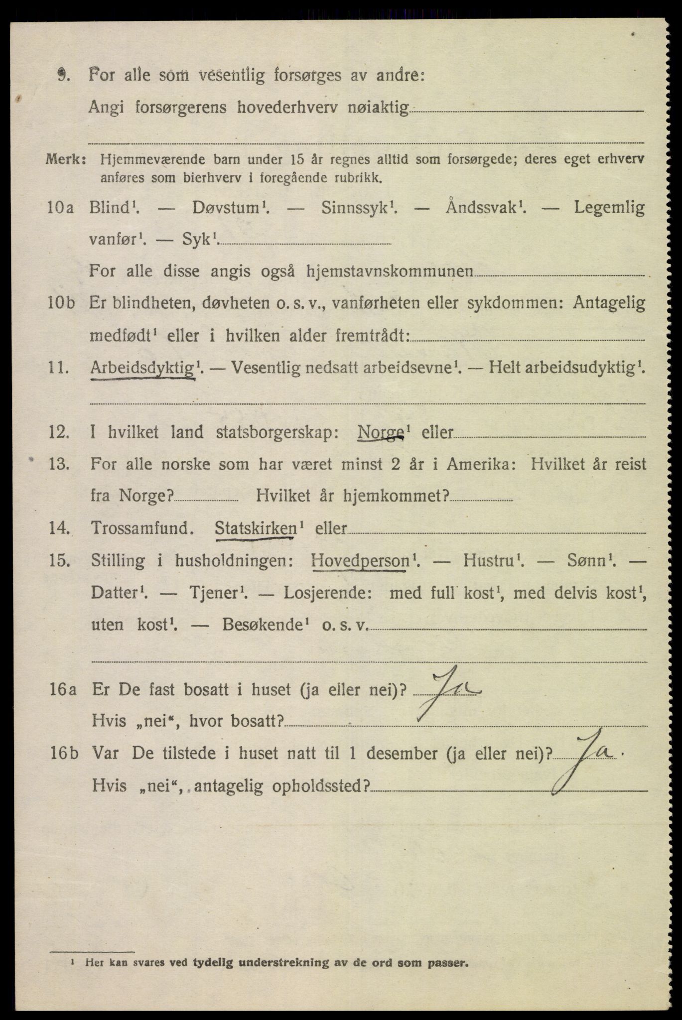 SAK, 1920 census for Lista, 1920, p. 8998