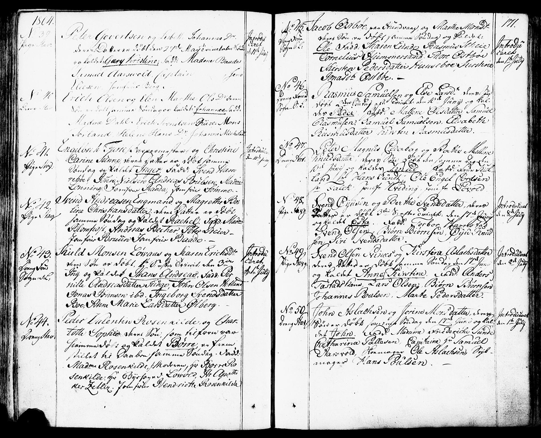 Domkirken sokneprestkontor, SAST/A-101812/001/30/30BB/L0007: Parish register (copy) no. B 7, 1791-1813, p. 171