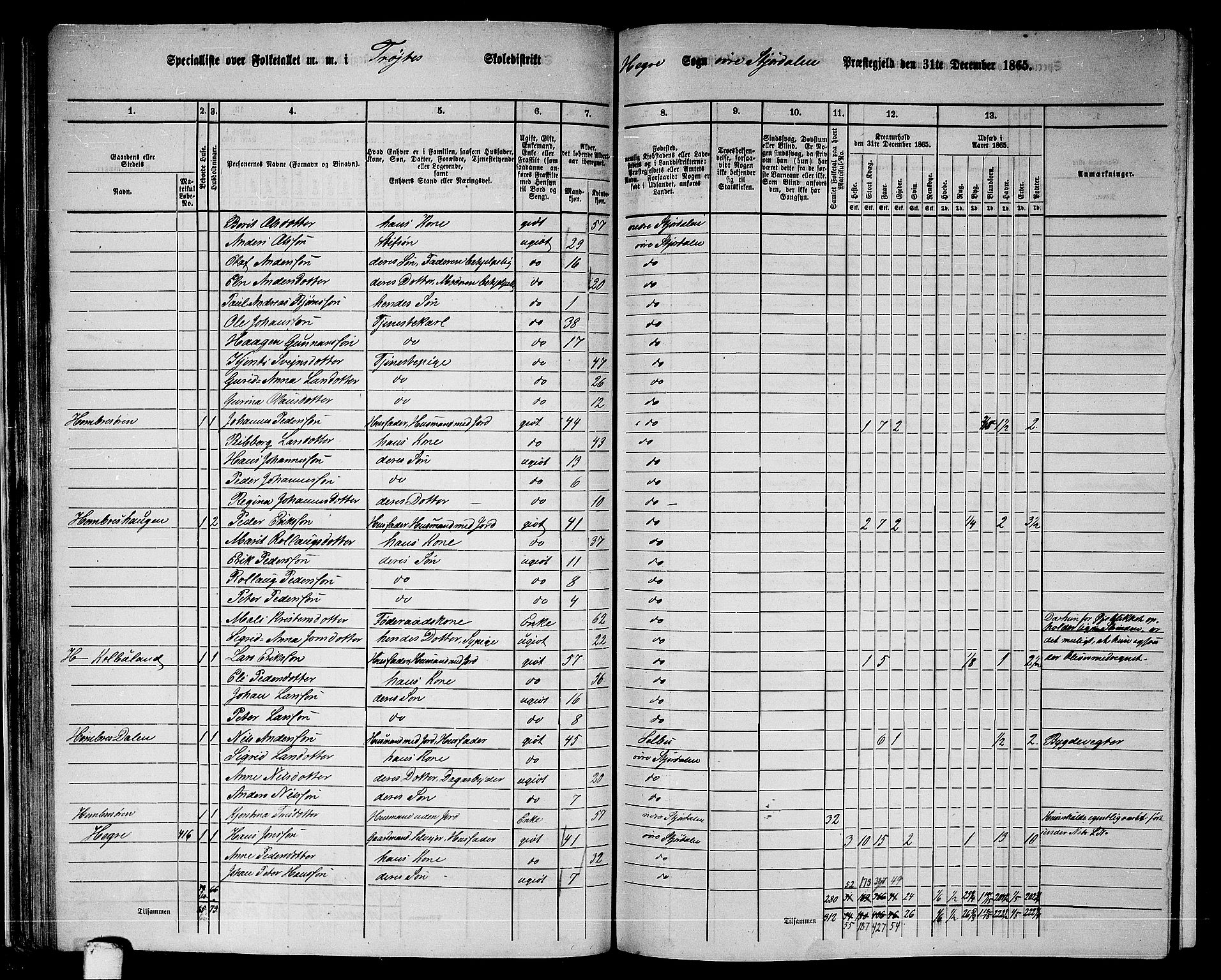 RA, 1865 census for Øvre Stjørdal, 1865, p. 54