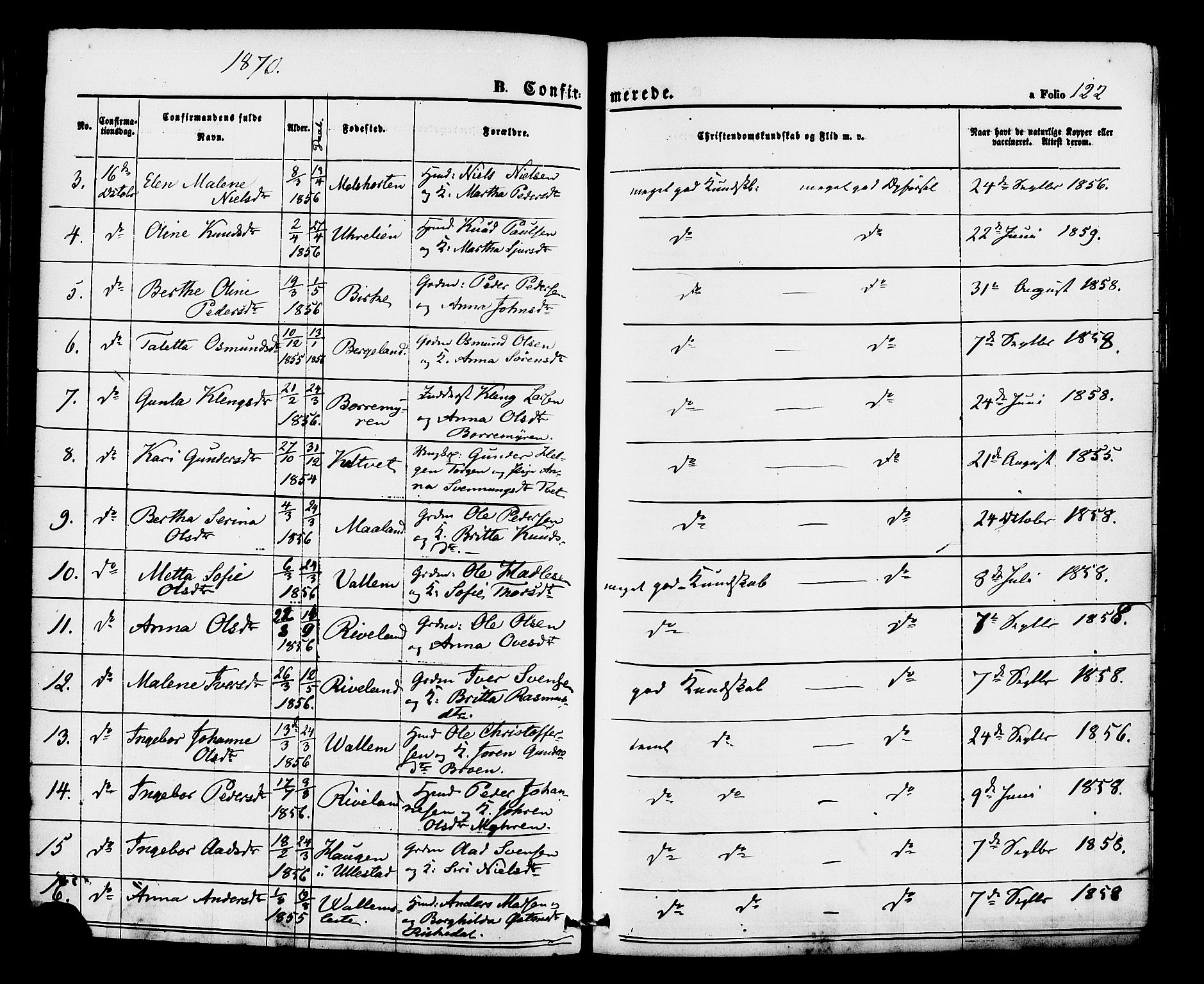 Hjelmeland sokneprestkontor, AV/SAST-A-101843/01/IV/L0012: Parish register (official) no. A 12, 1862-1886, p. 122