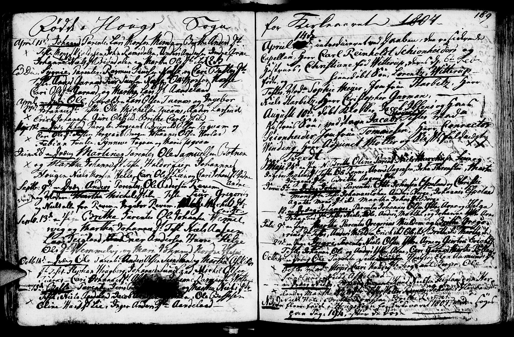 Haus sokneprestembete, AV/SAB-A-75601/H/Haa: Parish register (official) no. A 11, 1796-1816, p. 189