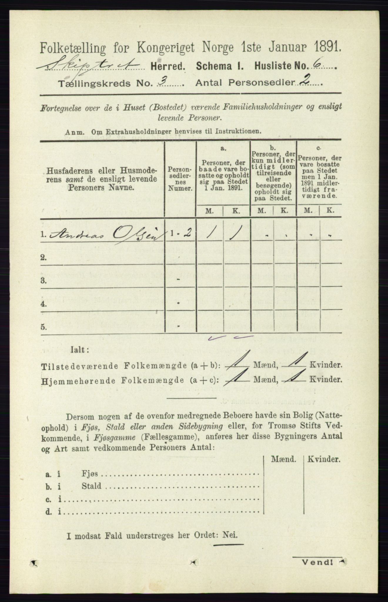 RA, 1891 census for 0127 Skiptvet, 1891, p. 1136