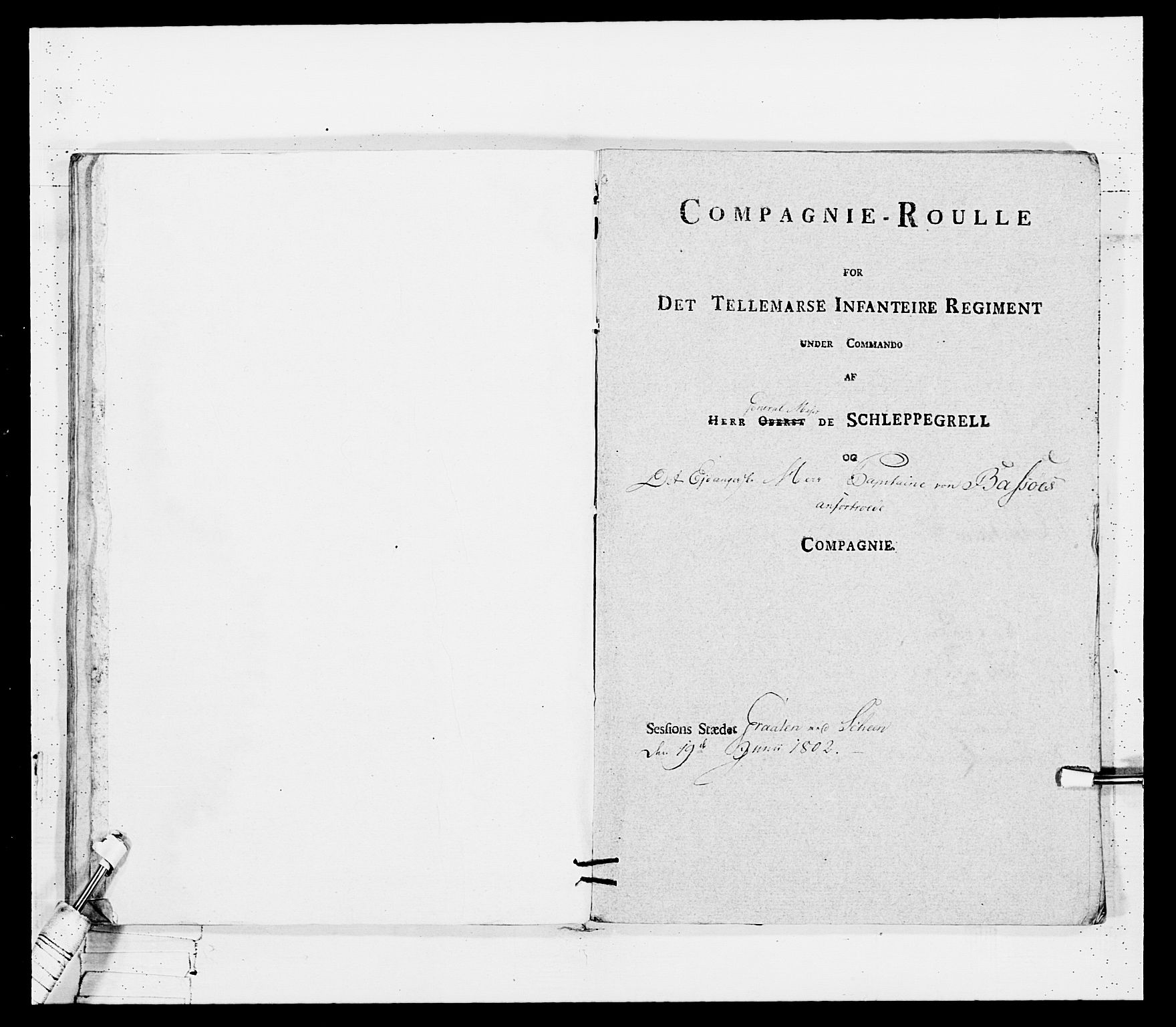 Generalitets- og kommissariatskollegiet, Det kongelige norske kommissariatskollegium, RA/EA-5420/E/Eh/L0114: Telemarkske nasjonale infanteriregiment, 1789-1802, p. 223