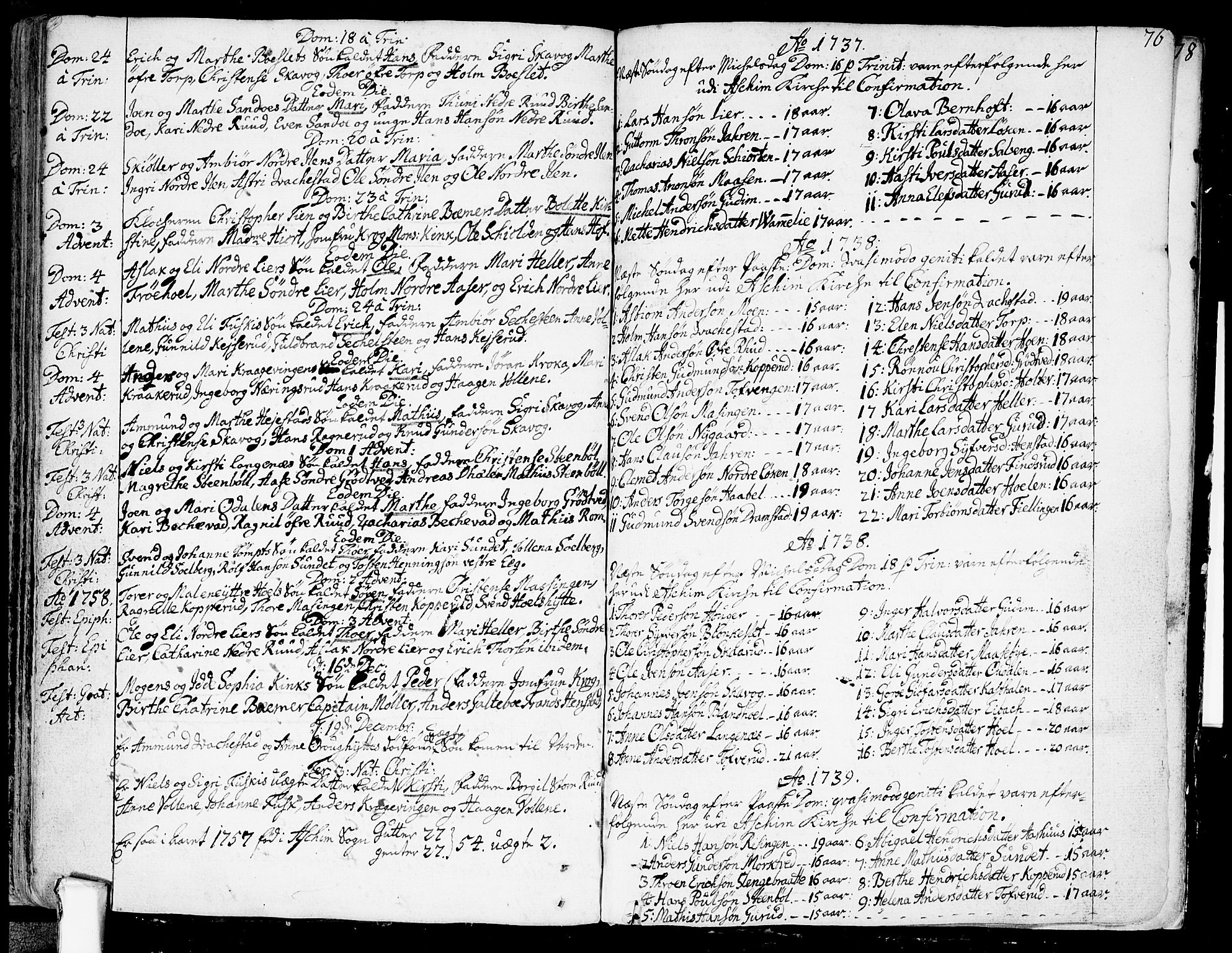Askim prestekontor Kirkebøker, SAO/A-10900/F/Fa/L0001: Parish register (official) no. 1, 1733-1757, p. 76