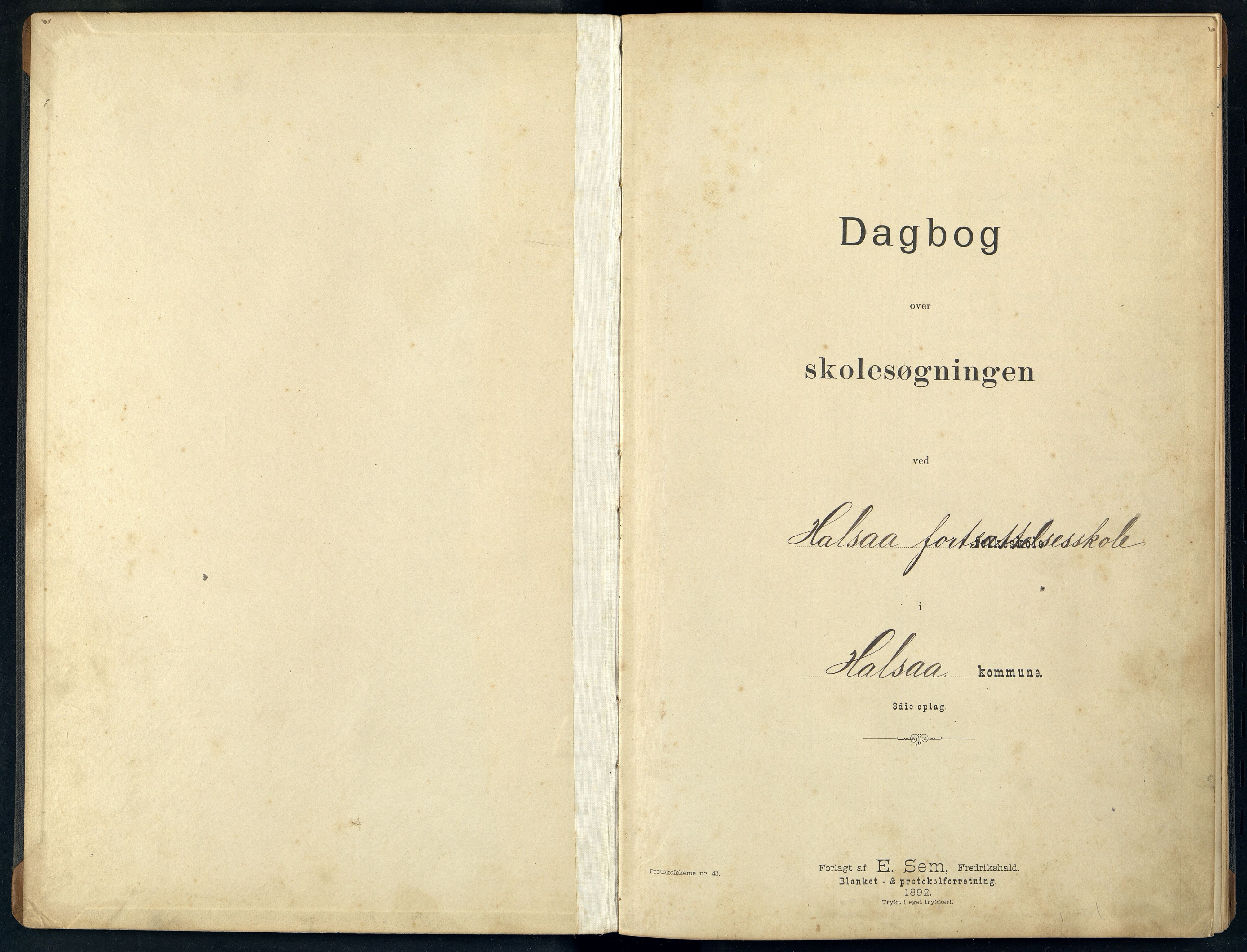 Halse og Harkmark kommune - Halse Fortsettelsesskole, ARKSOR/1002HH557/I/L0001: Dagbok, 1895-1907