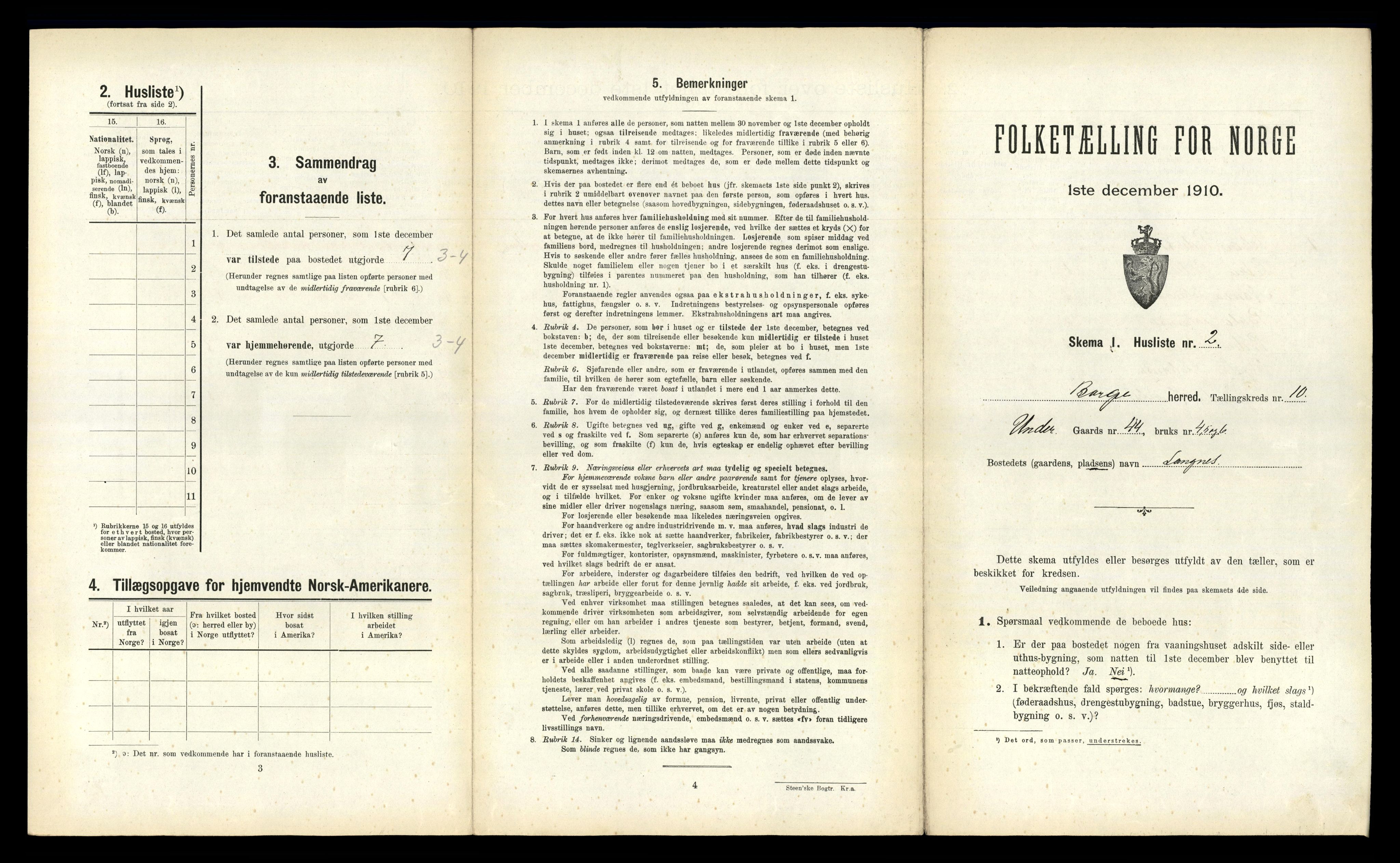 RA, 1910 census for Borge, 1910, p. 997