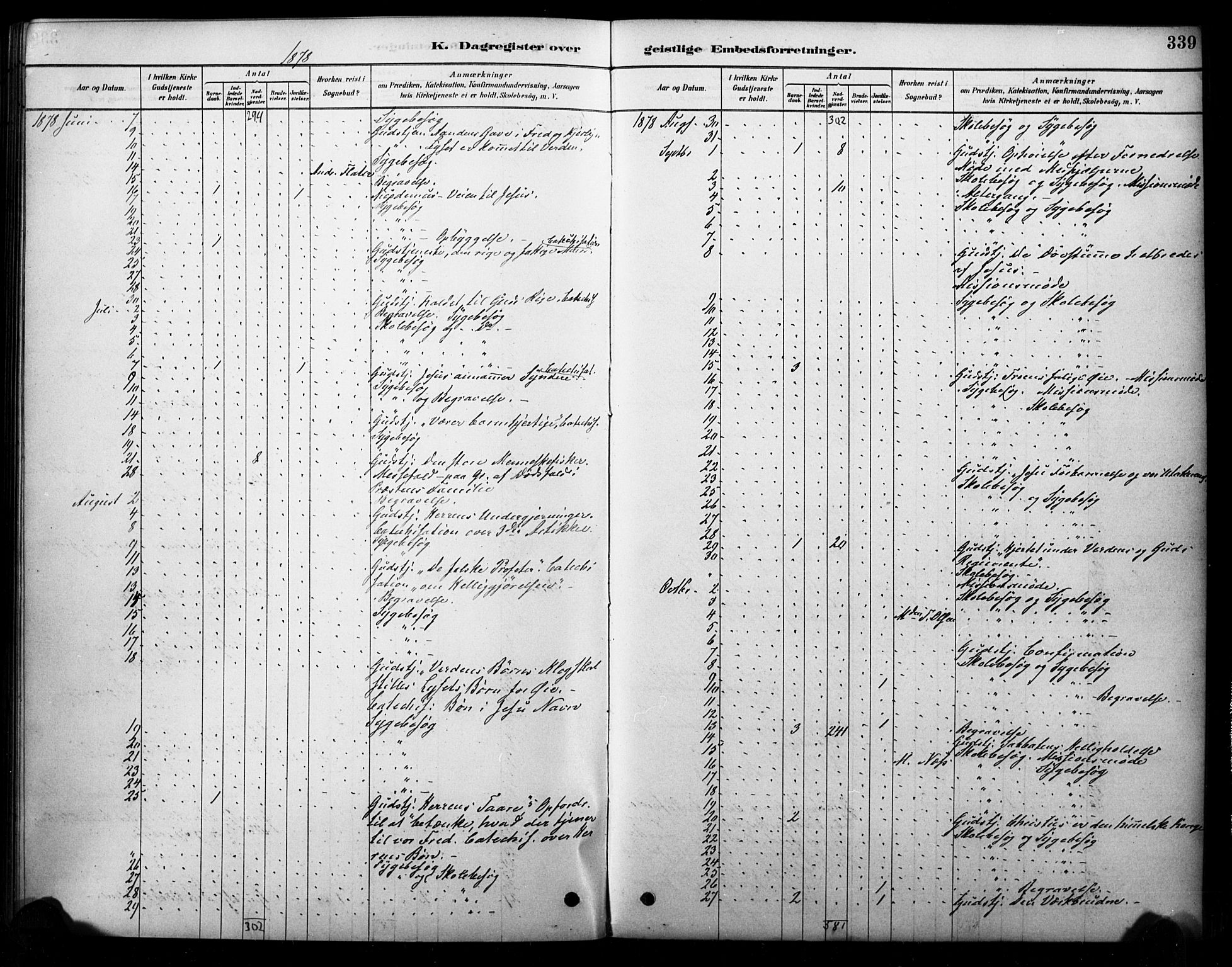 Strømm kirkebøker, AV/SAKO-A-322/F/Fb/L0001: Parish register (official) no. II 1, 1878-1899, p. 339