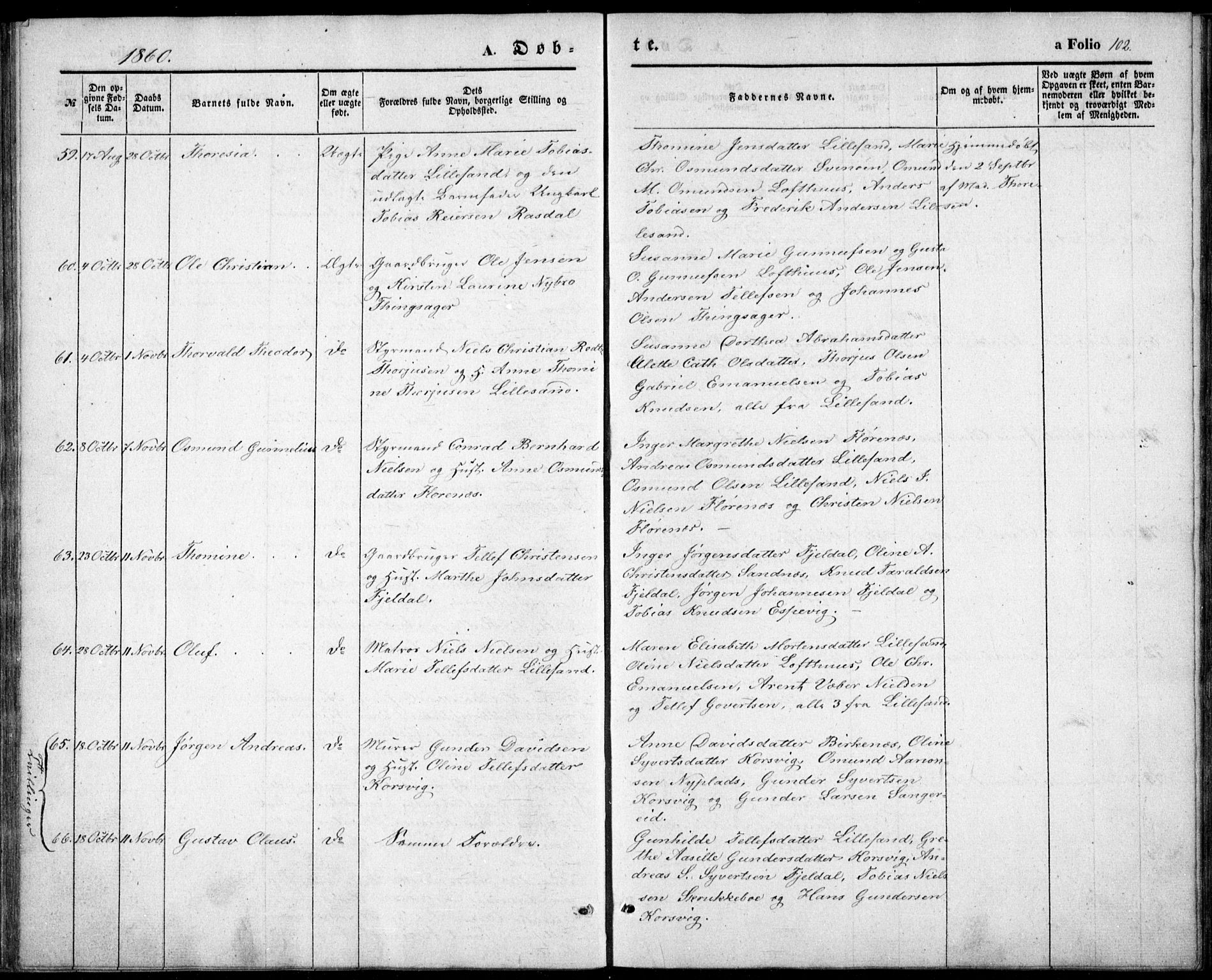 Vestre Moland sokneprestkontor, AV/SAK-1111-0046/F/Fb/Fbb/L0003: Parish register (copy) no. B 3, 1851-1861, p. 102