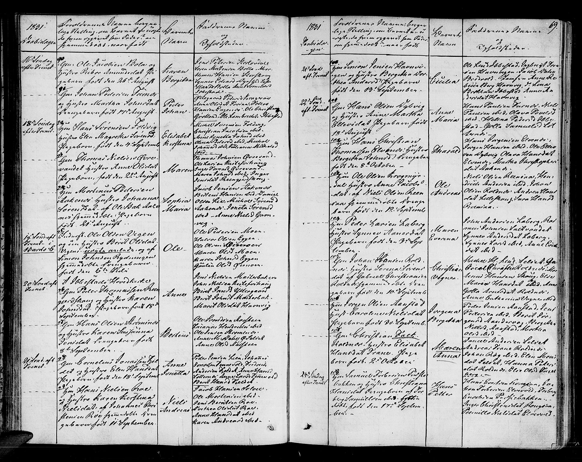 Ibestad sokneprestembete, AV/SATØ-S-0077/H/Ha/Haa/L0005kirke: Parish register (official) no. 5, 1825-1836, p. 69