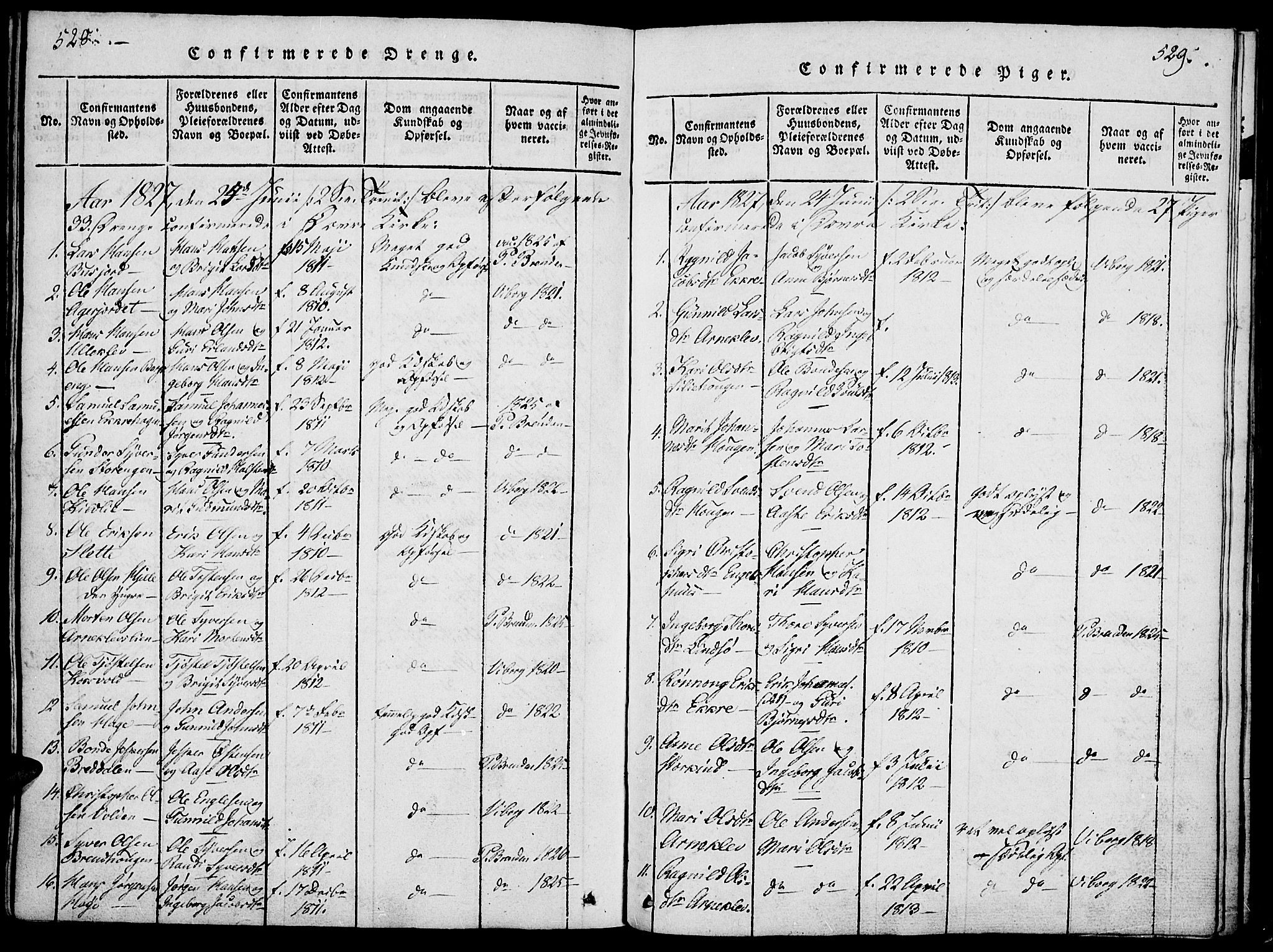 Lesja prestekontor, AV/SAH-PREST-068/H/Ha/Haa/L0004: Parish register (official) no. 4, 1820-1829, p. 528-529