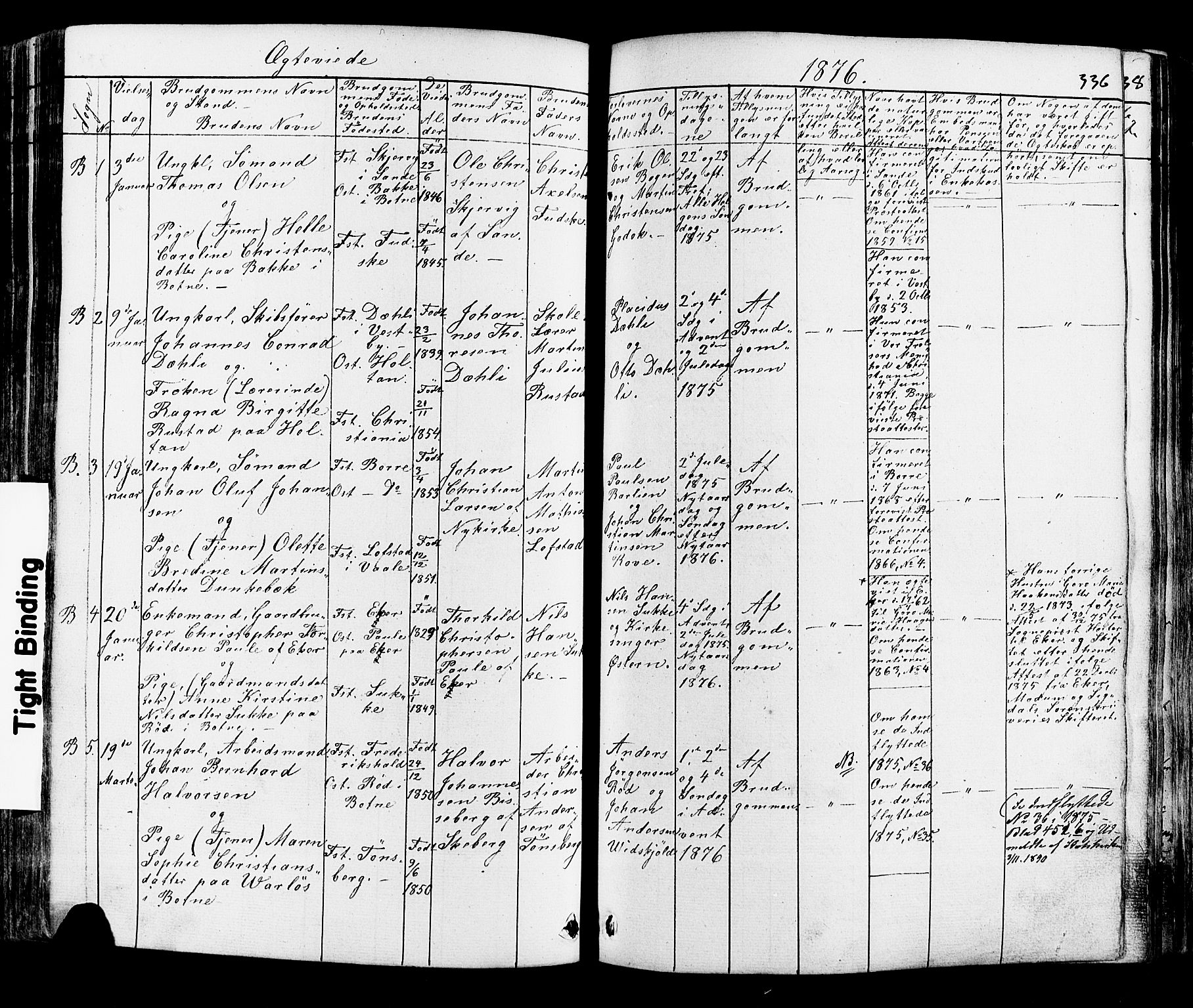 Botne kirkebøker, AV/SAKO-A-340/F/Fa/L0006: Parish register (official) no. I 6, 1836-1877, p. 336