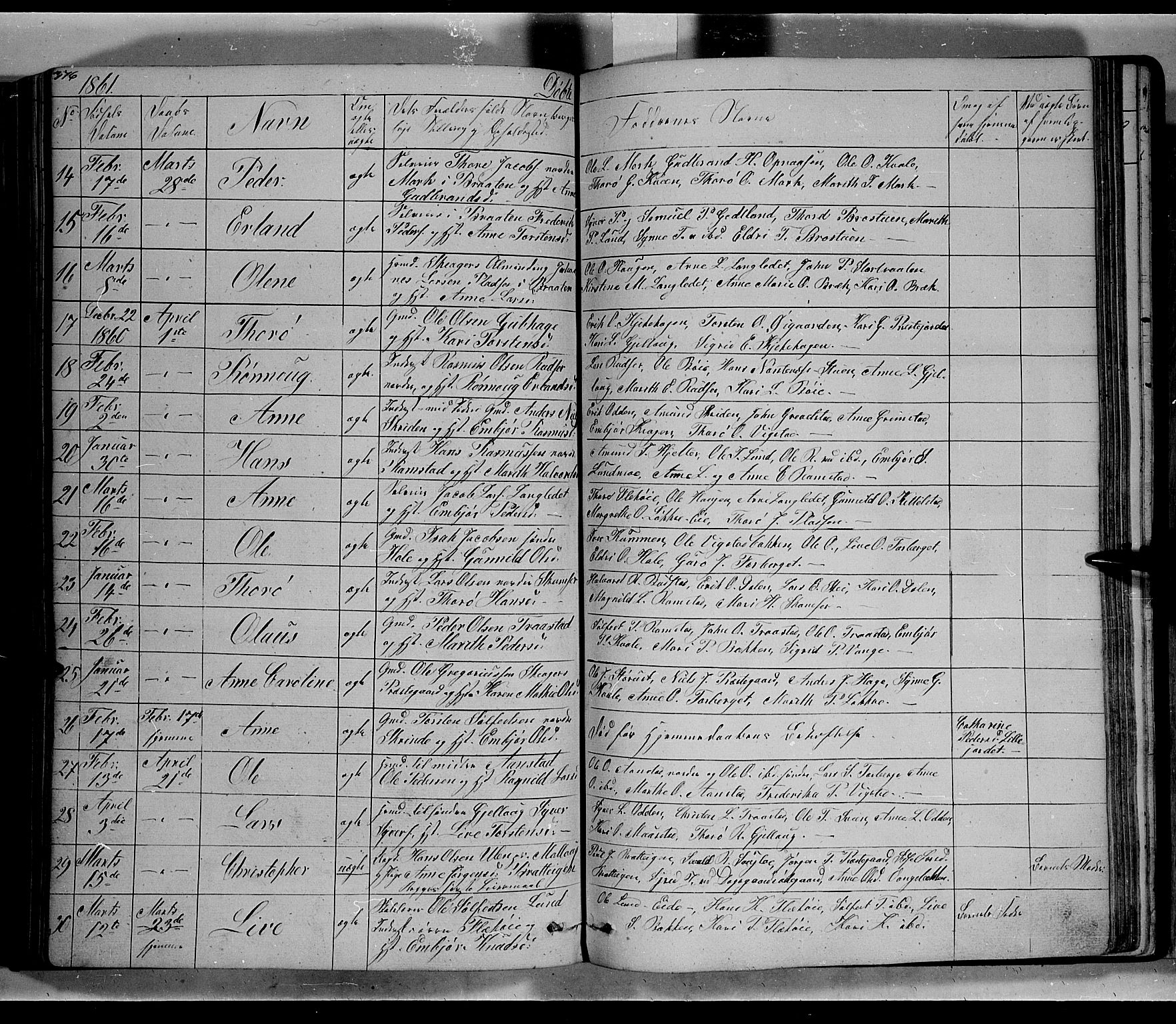 Lom prestekontor, SAH/PREST-070/L/L0004: Parish register (copy) no. 4, 1845-1864, p. 376-377