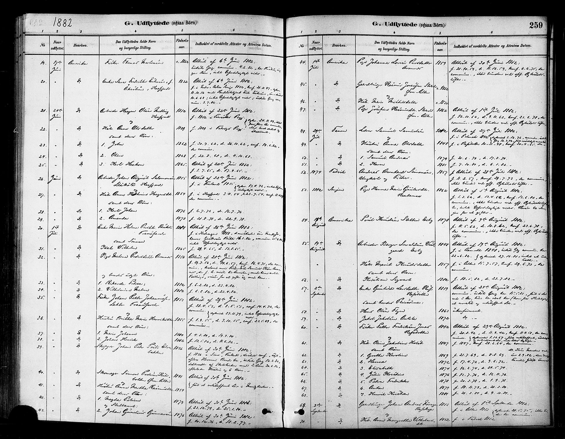 Alta sokneprestkontor, SATØ/S-1338/H/Ha/L0002.kirke: Parish register (official) no. 2, 1879-1892, p. 259