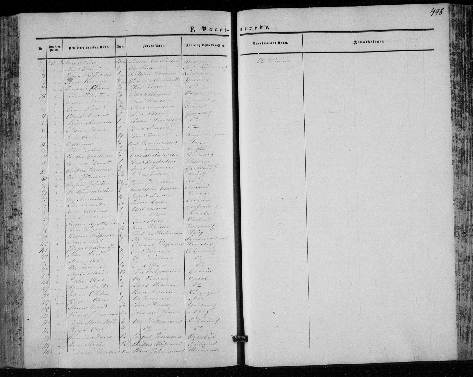 Hole kirkebøker, SAKO/A-228/F/Fa/L0006: Parish register (official) no. I 6, 1852-1872, p. 498