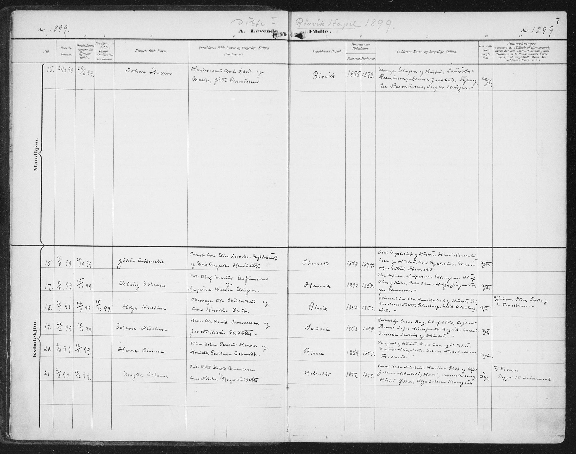 Ministerialprotokoller, klokkerbøker og fødselsregistre - Nord-Trøndelag, AV/SAT-A-1458/786/L0688: Parish register (official) no. 786A04, 1899-1912, p. 7