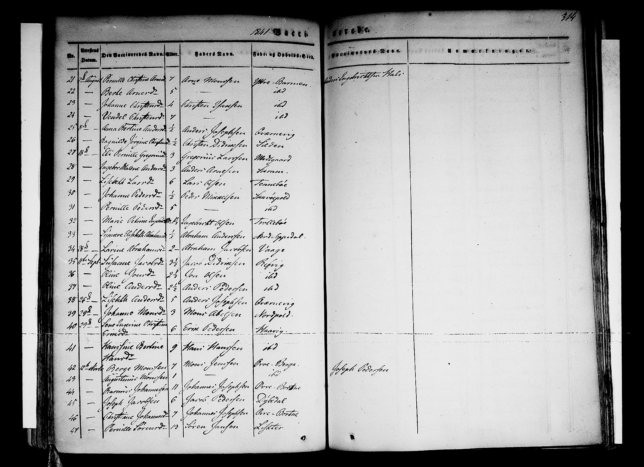 Selje sokneprestembete, SAB/A-99938/H/Ha/Haa/Haaa: Parish register (official) no. A 9, 1829-1844, p. 314